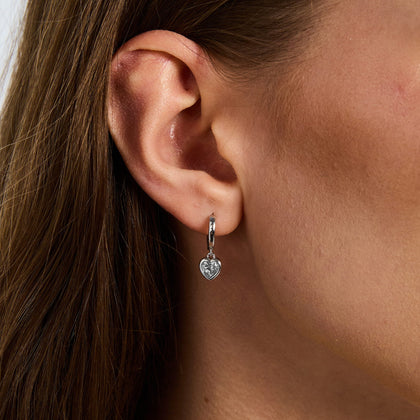 Crystal Heart White earrings in white gold S925