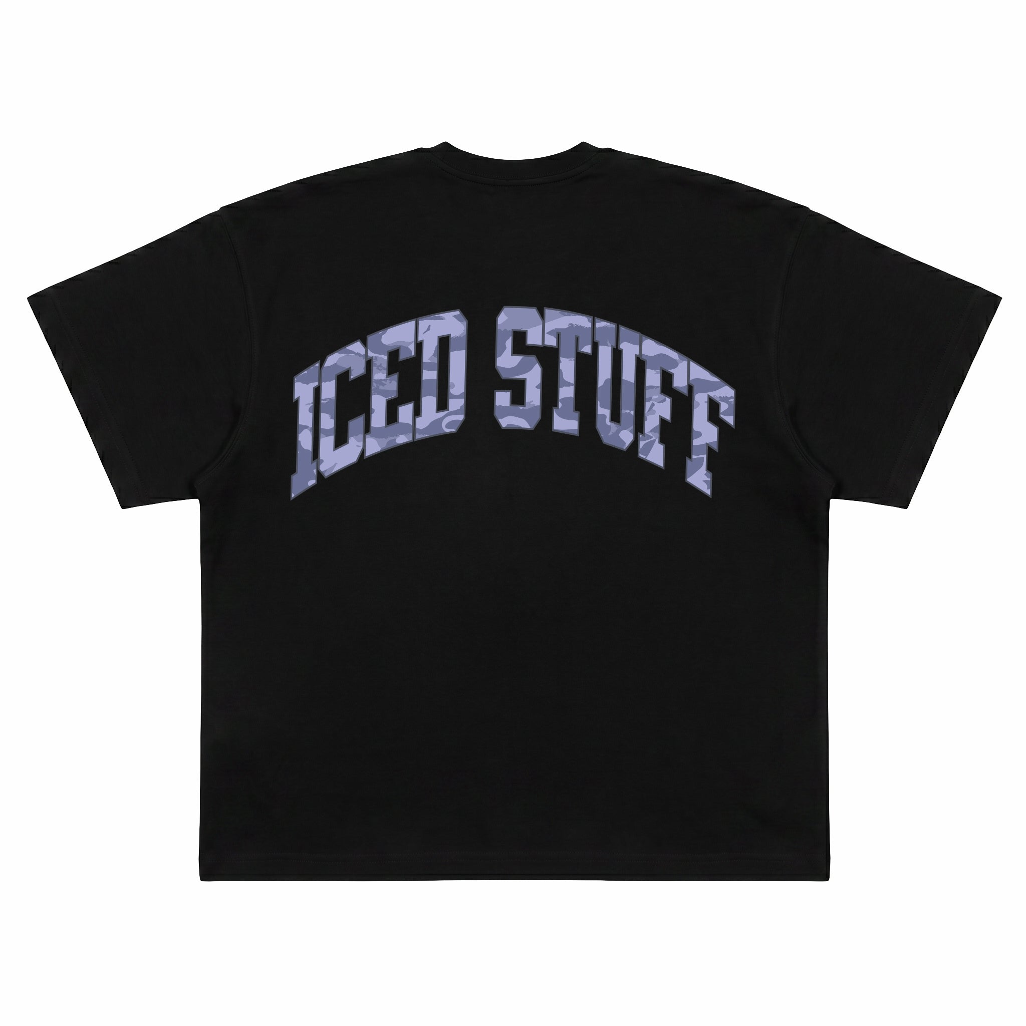 ICED STUFF Camo Black Boxy Fit T-Shirt