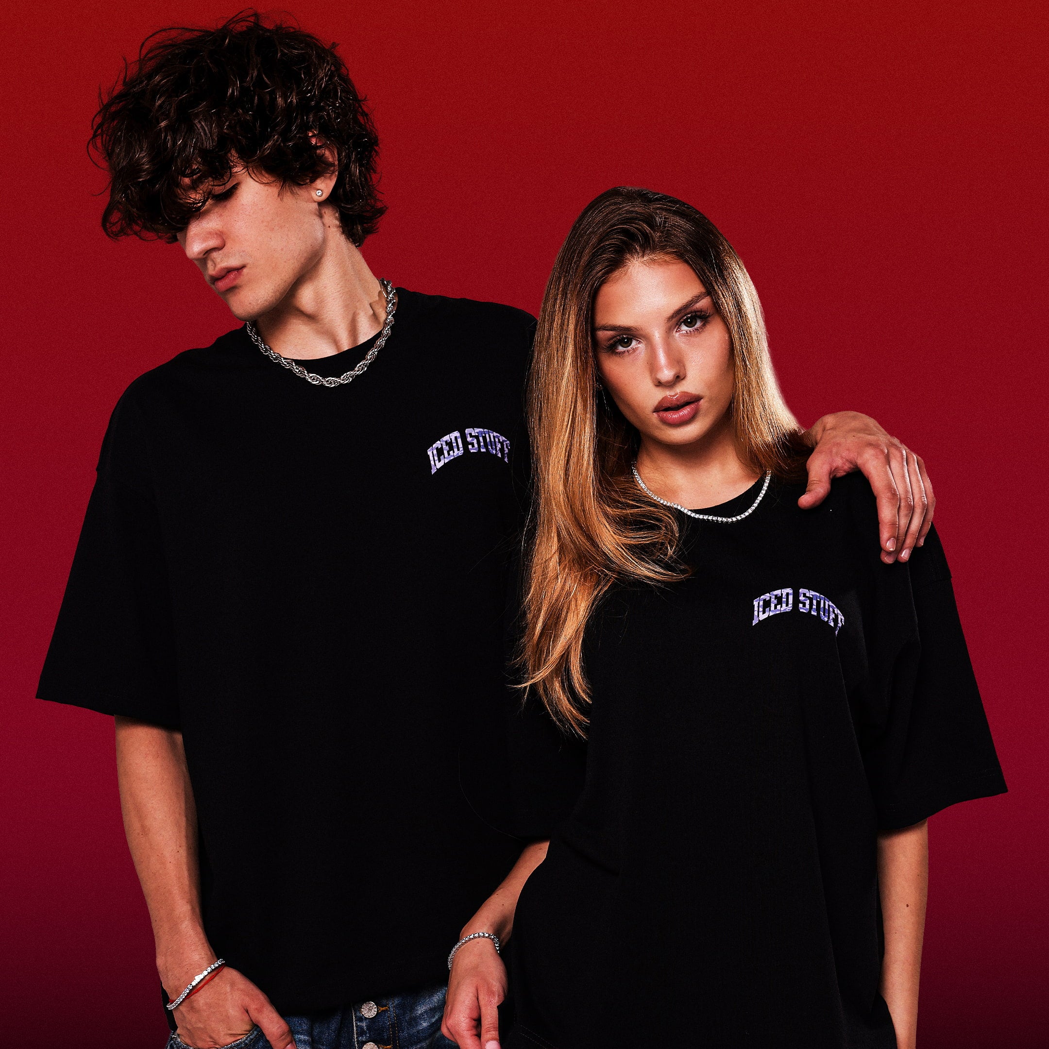 ICED STUFF Camo Black Boxy Fit T-Shirt