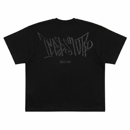 Crystal Graffiti Black Boxy Fit T-Shirt