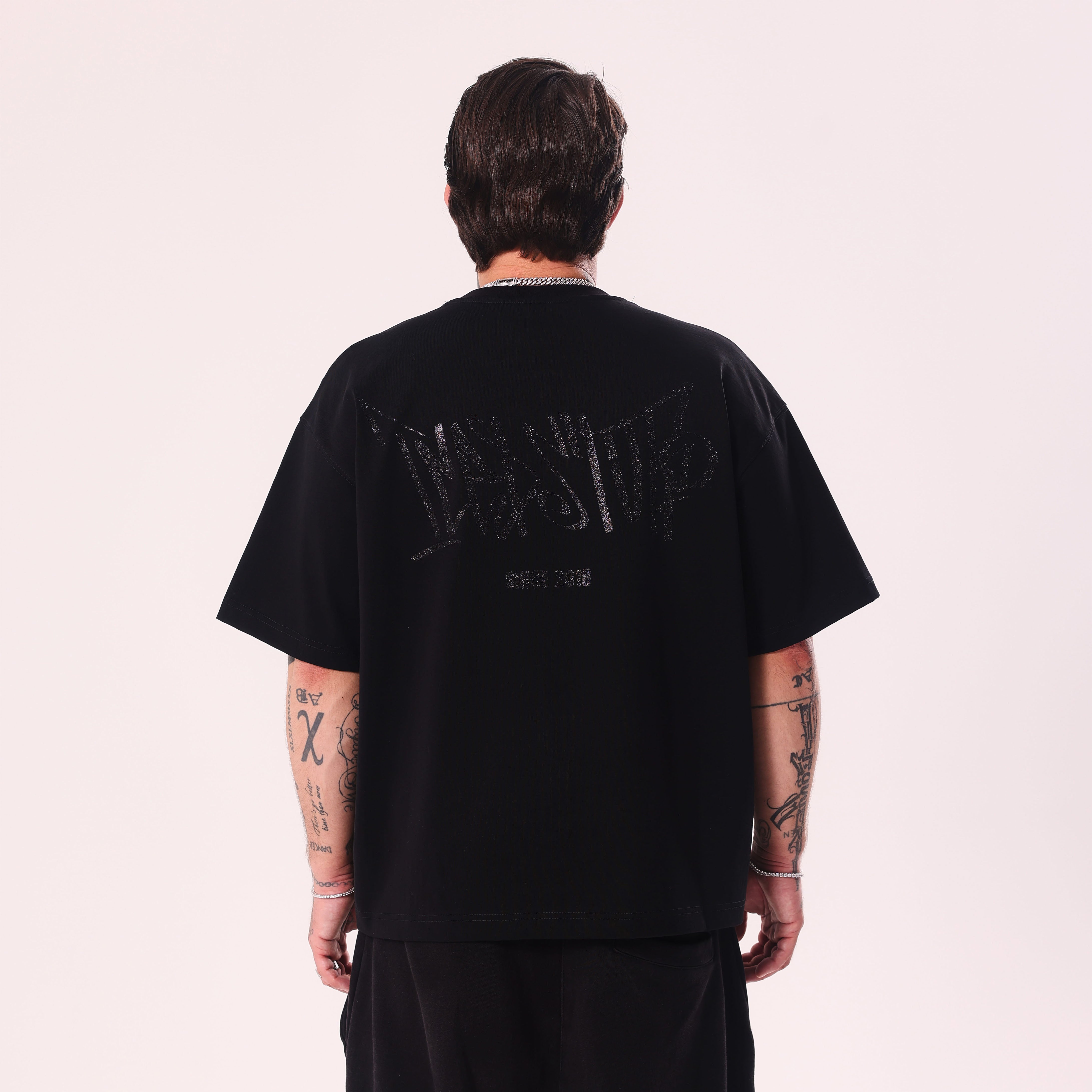 Crystal Graffiti Black Boxy Fit T-Shirt