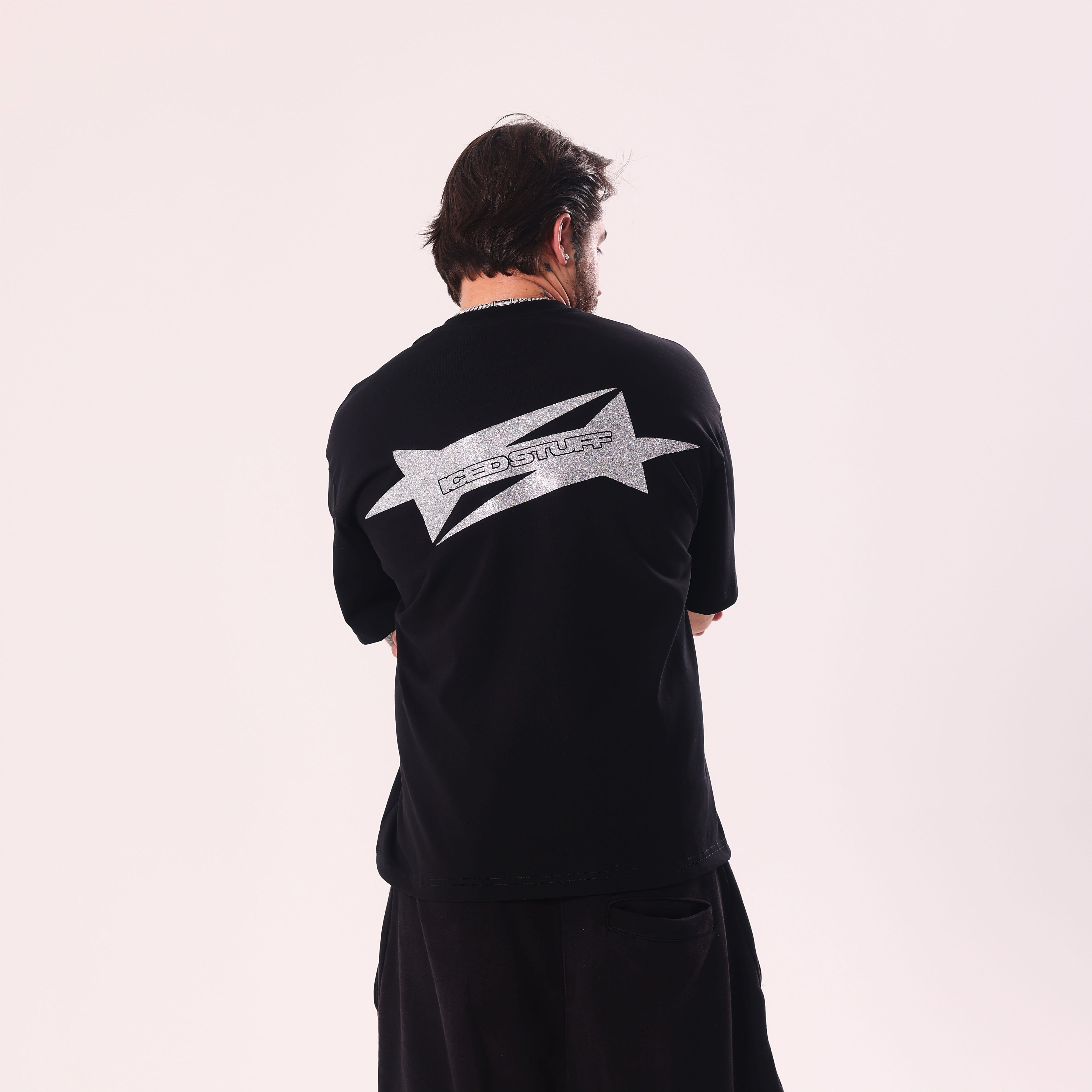 ICED STUFF Crystal Black Boxy Fit T-Shirt