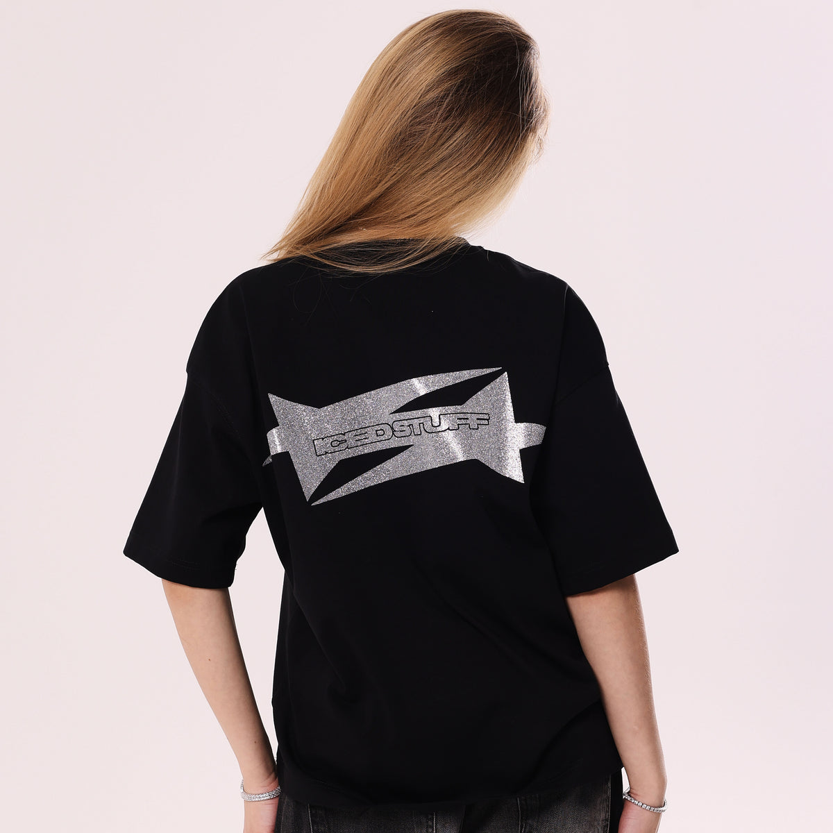 ICED STUFF Crystal Black Boxy Fit T-Shirt