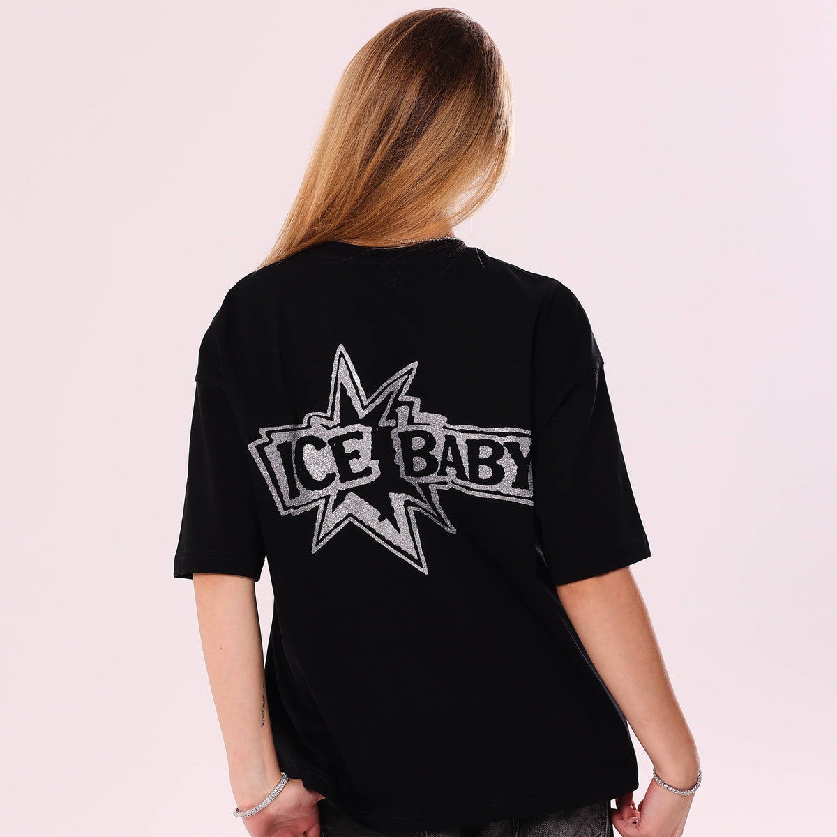 ICE BABY Crystal Black Boxy Fit T-Shirt