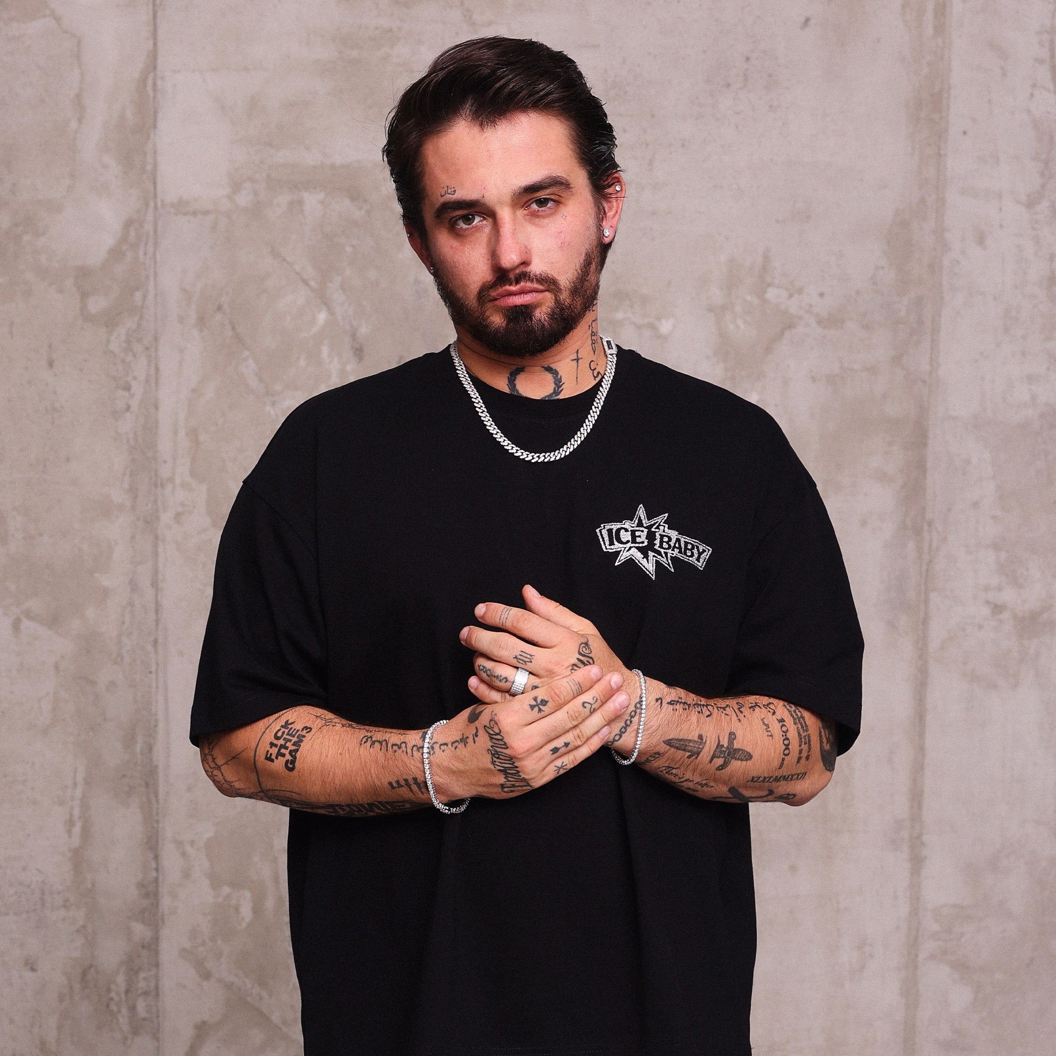 ICE BABY Crystal Black Boxy Fit T-Shirt