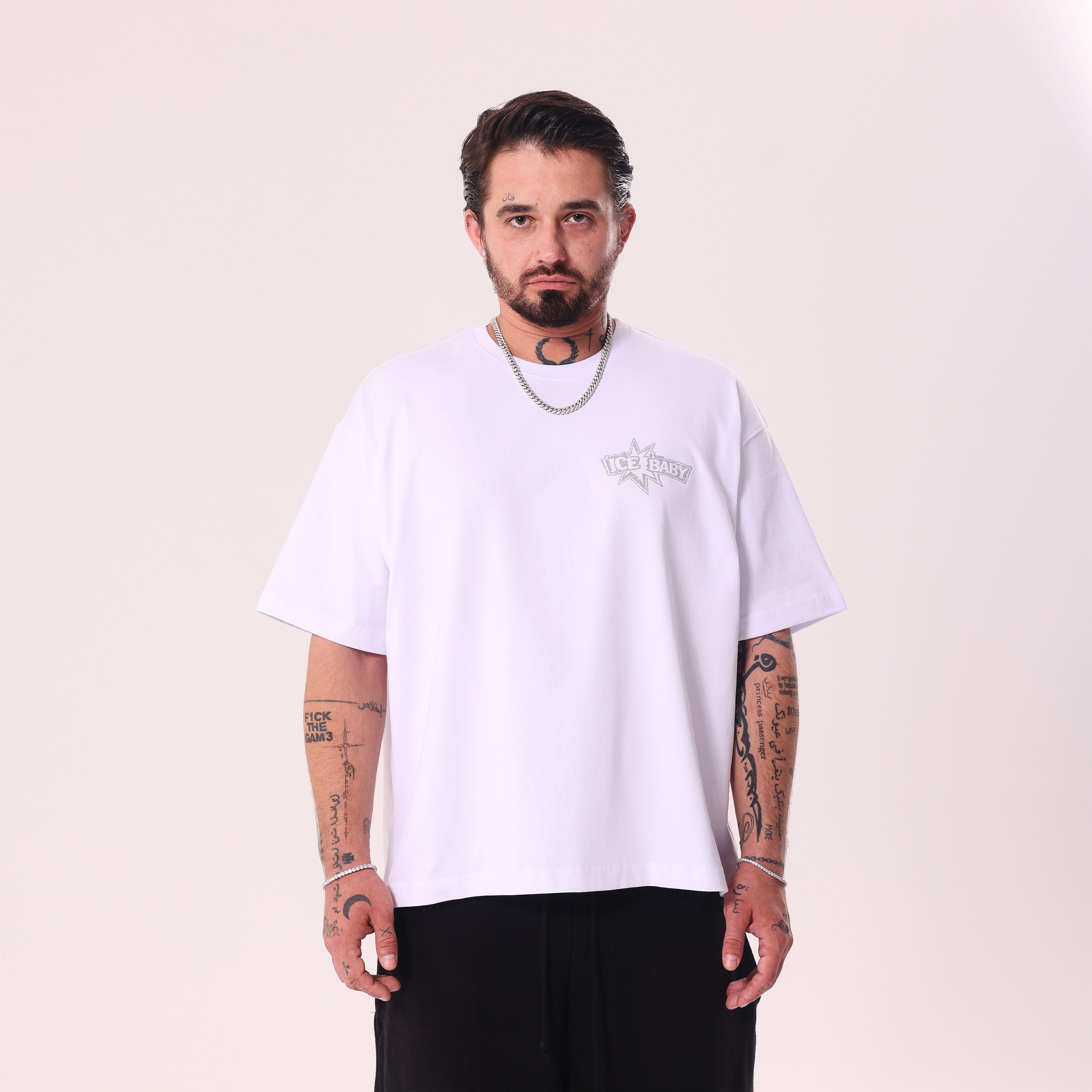 ICE BABY Crystal White Boxy Fit T-Shirt