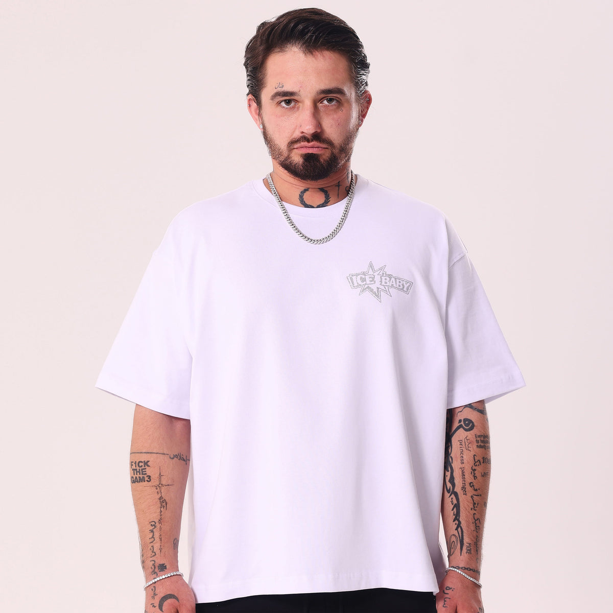ICE BABY Crystal White Boxy Fit T-Shirt