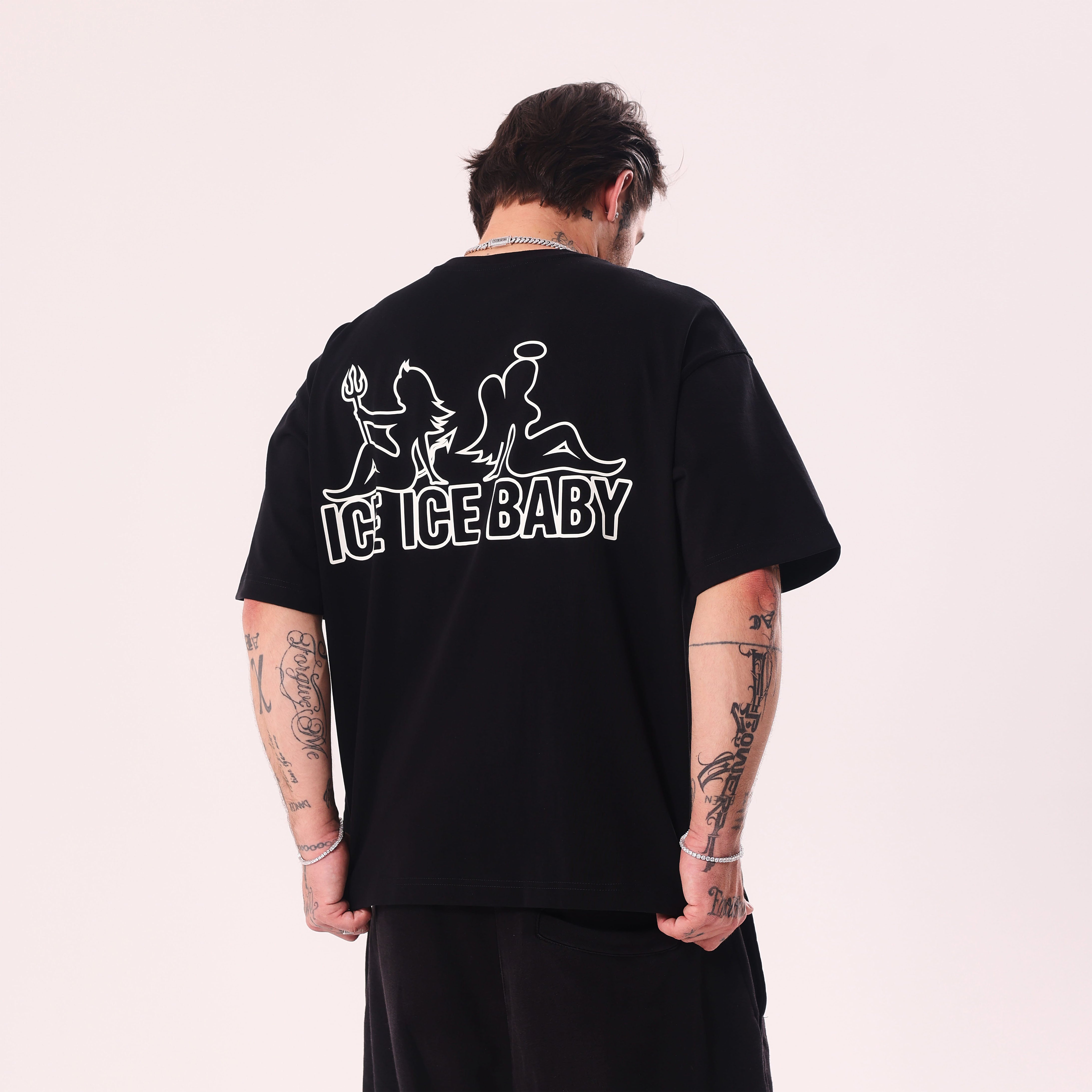 ICE ICE BABY Fluo Black Boxy Fit T-Shirt