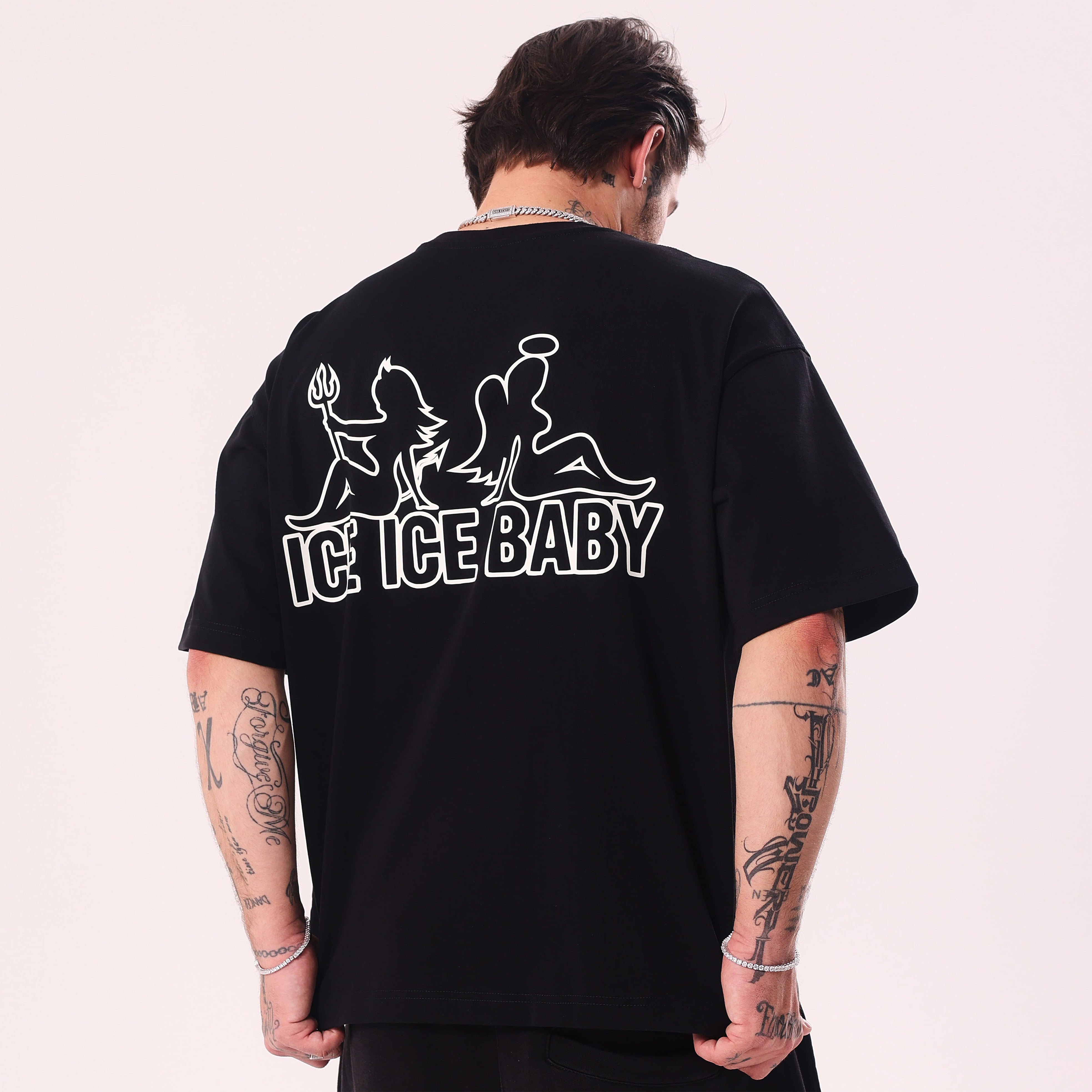 ICE ICE BABY Fluo Black Boxy Fit T-Shirt