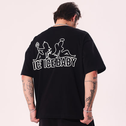 ICE ICE BABY Fluo Black Boxy Fit T-Shirt