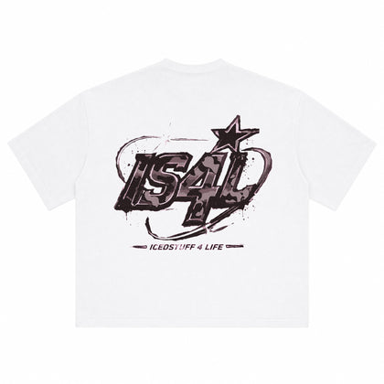 IS4L White Boxy Fit T-Shirt
