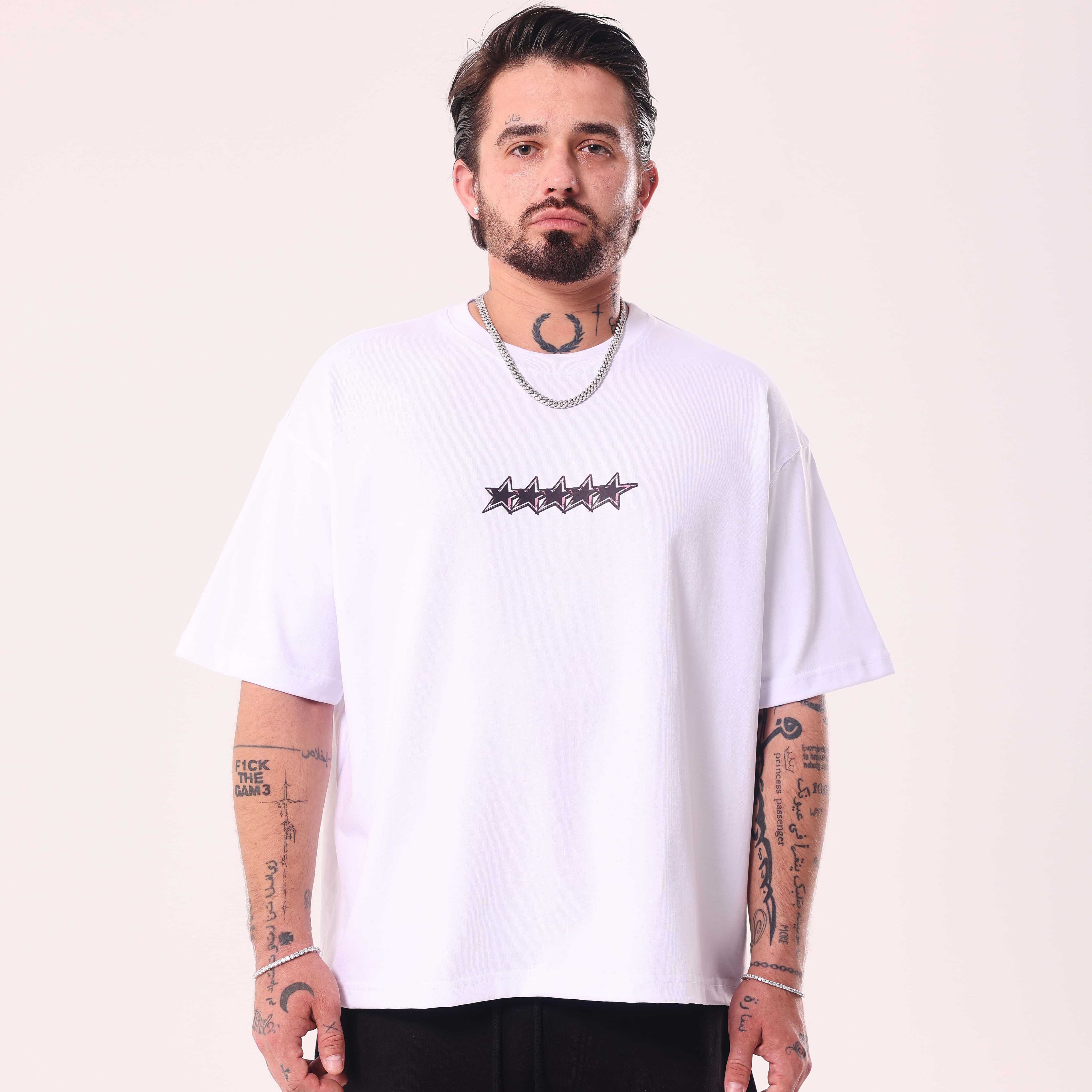 IS4L White Boxy Fit T-Shirt