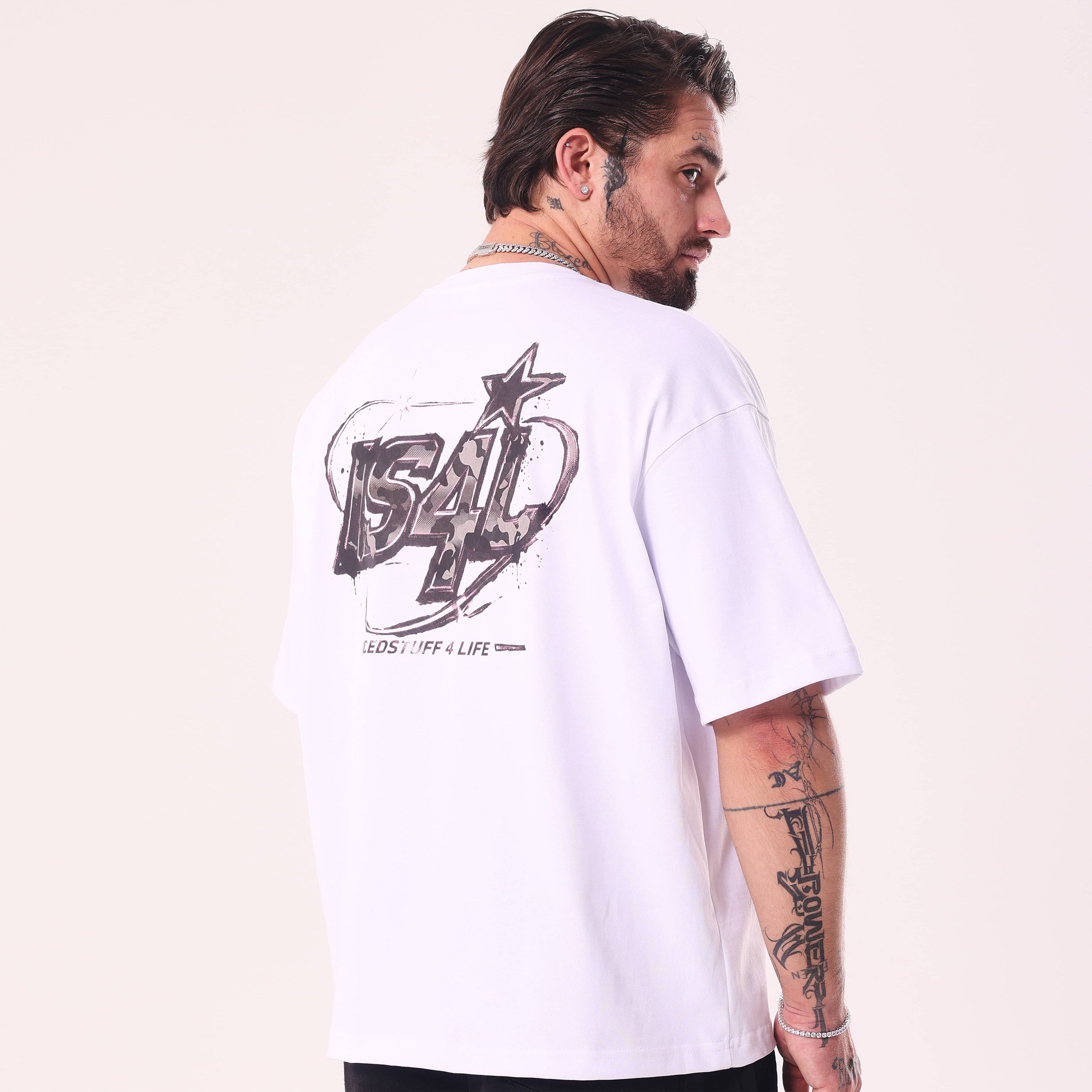 IS4L White Boxy Fit T-Shirt