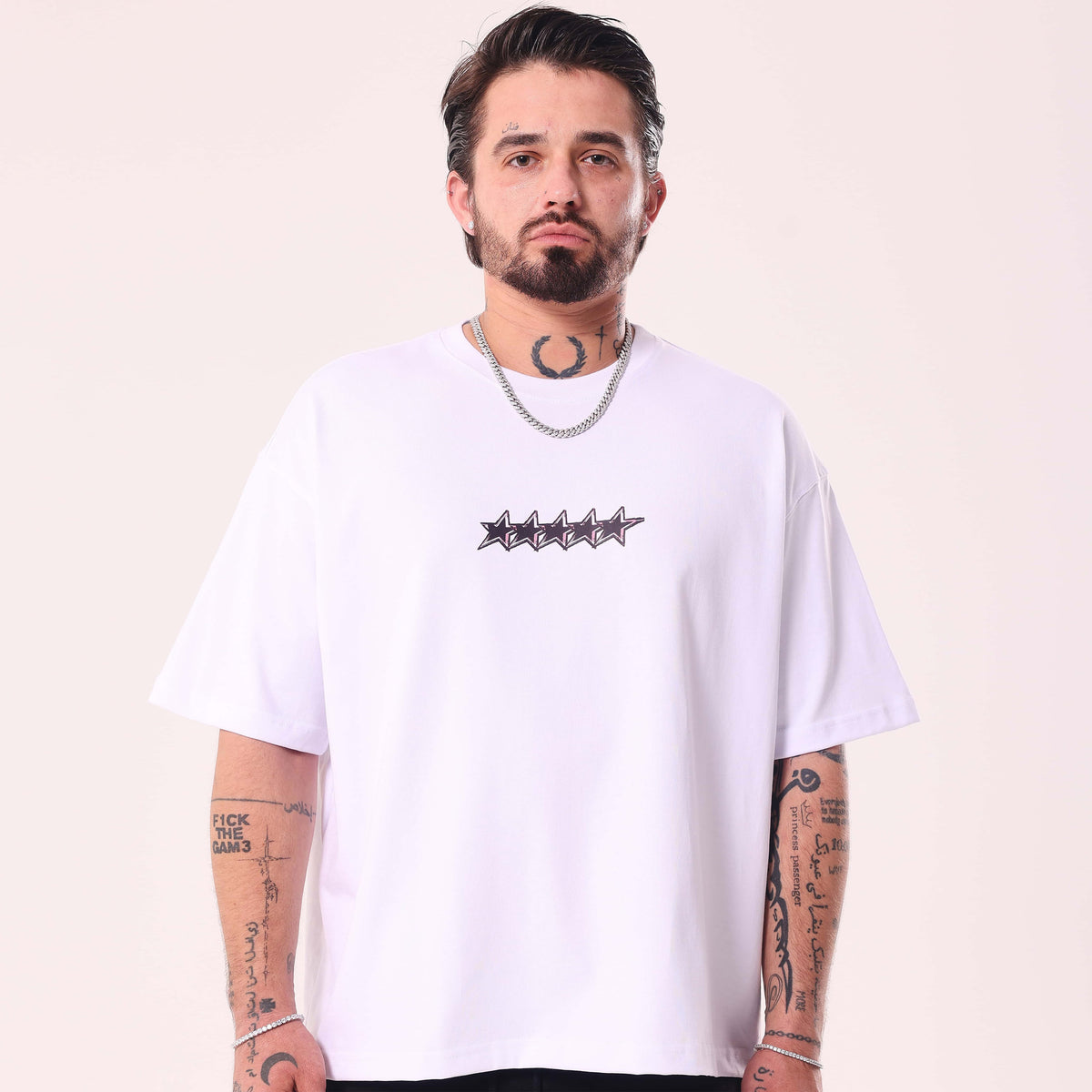 IS4L White Boxy Fit T-Shirt