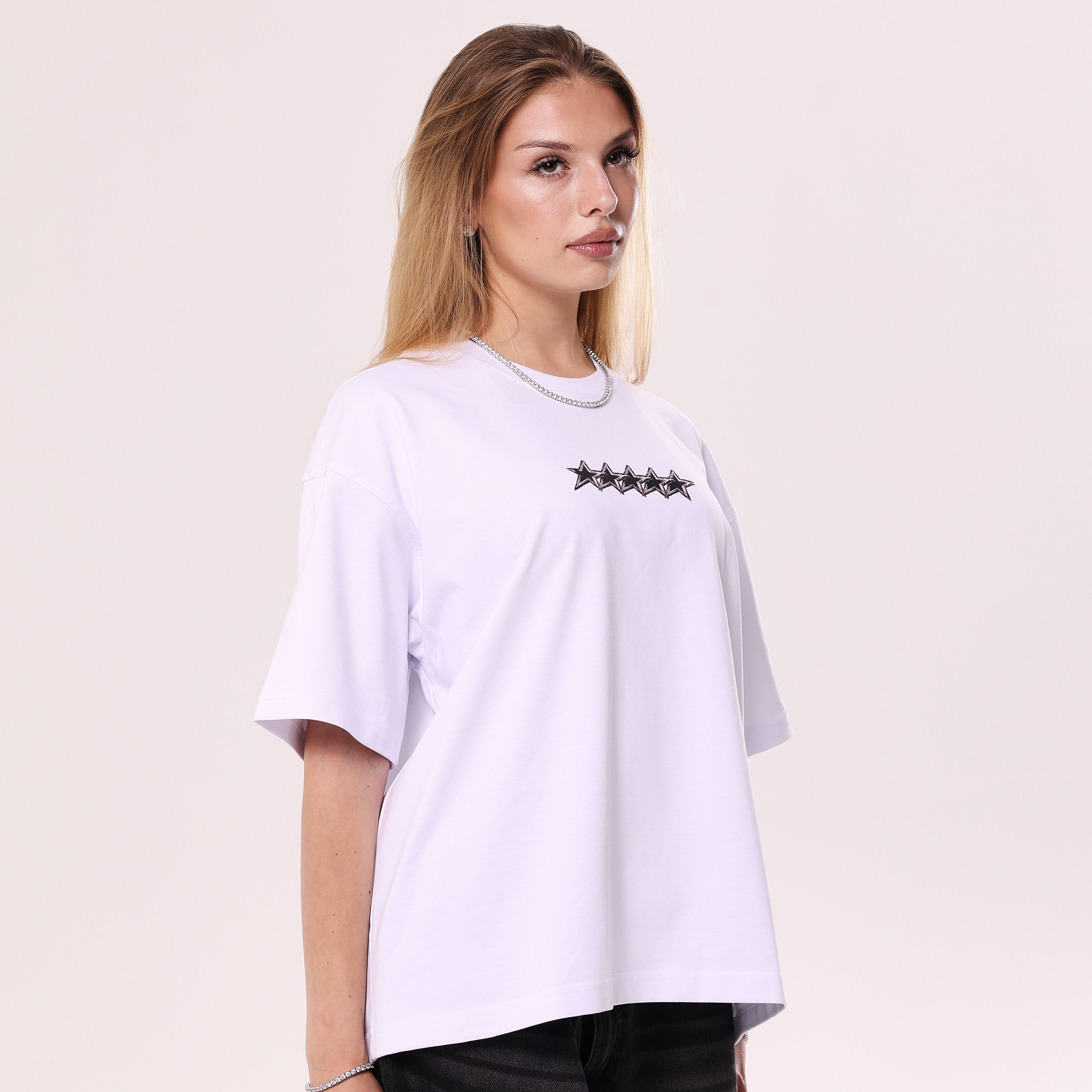 IS4L White Boxy Fit T-Shirt