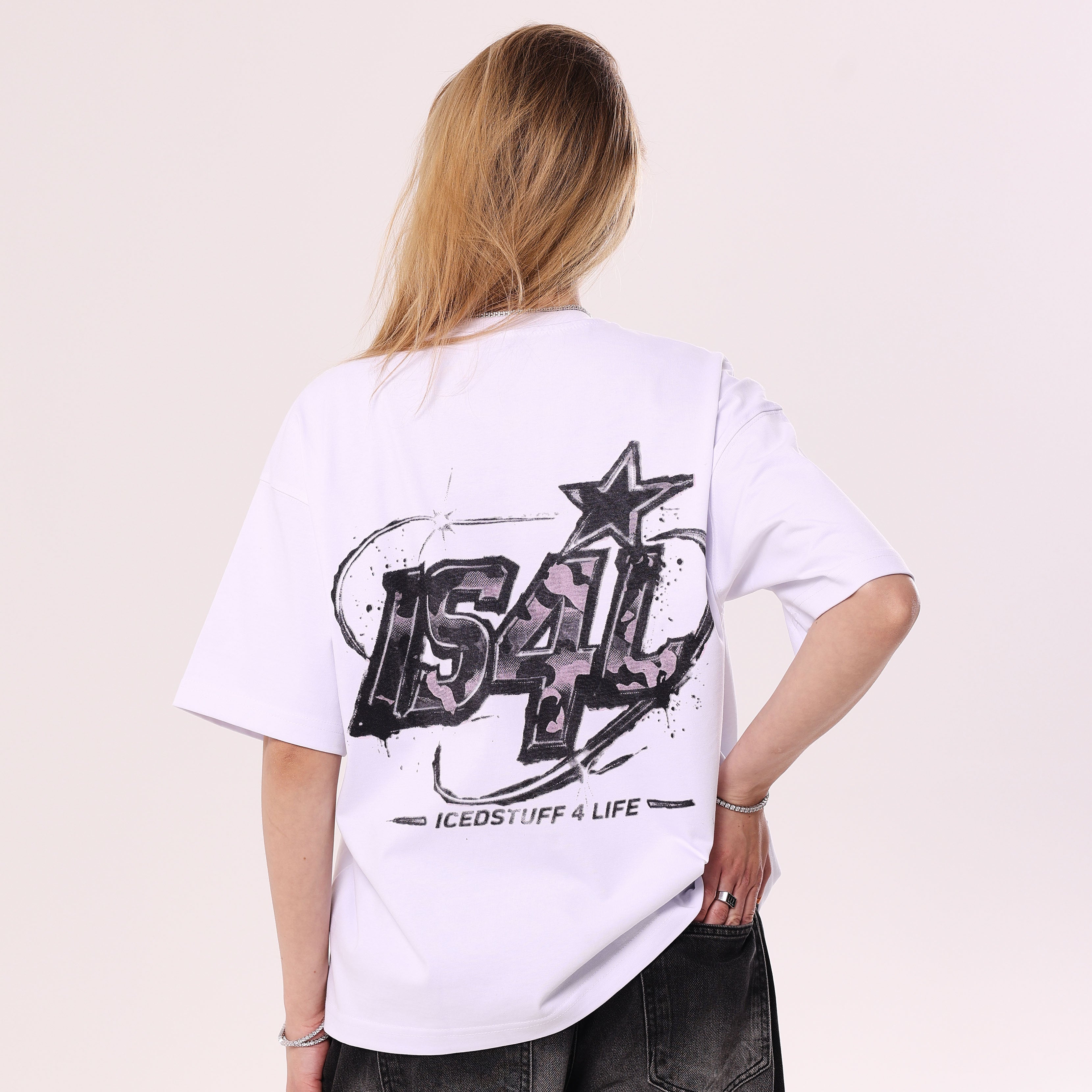 IS4L White Boxy Fit T-Shirt