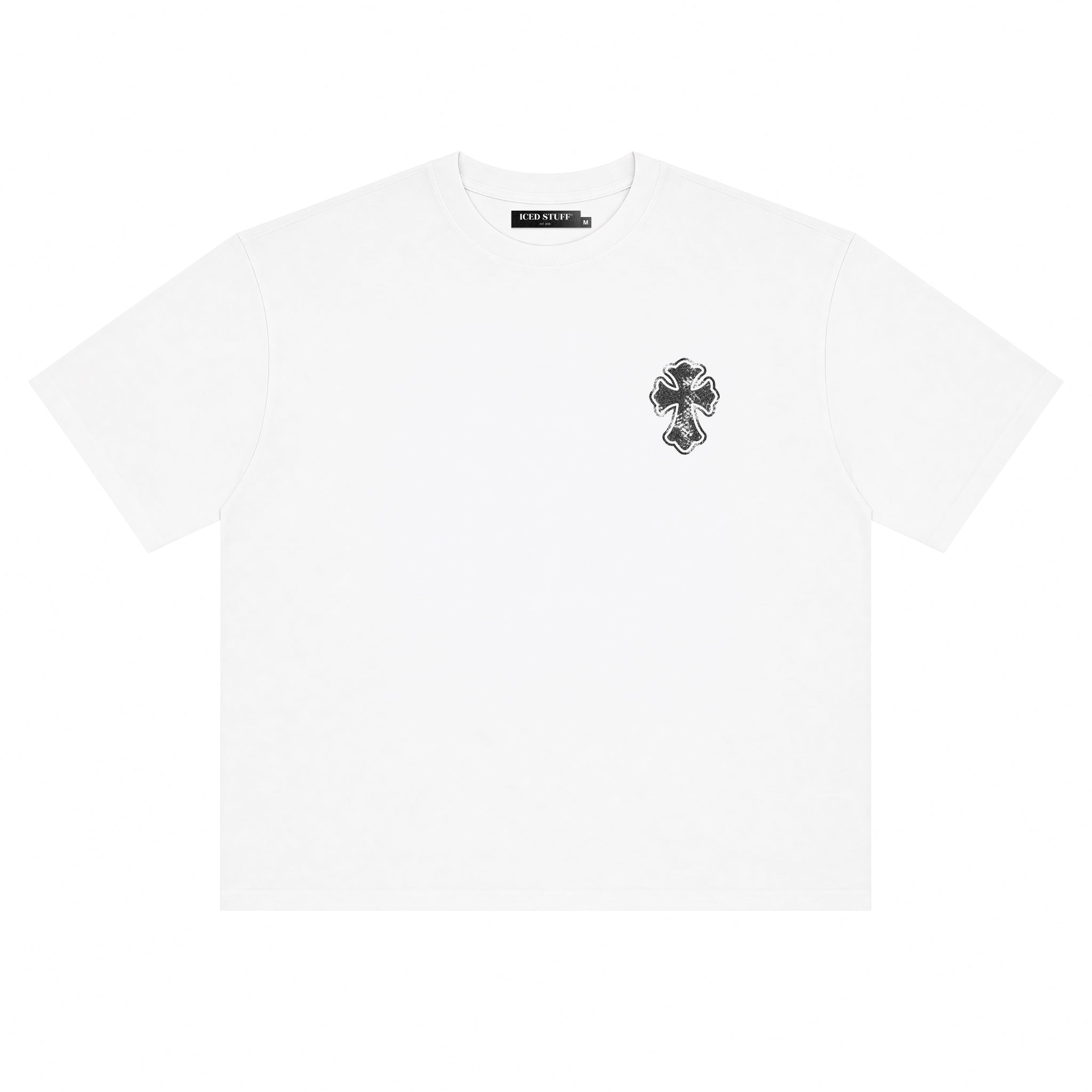 IS Gothic Cross White Boxy Fit T-Shirt