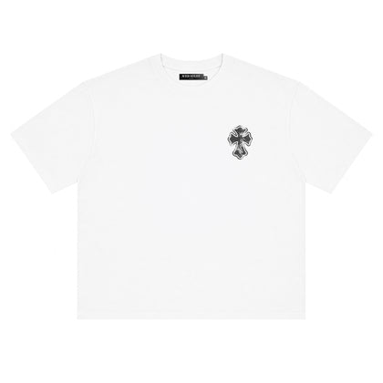 IS Gothic Cross White Boxy Fit T-Shirt