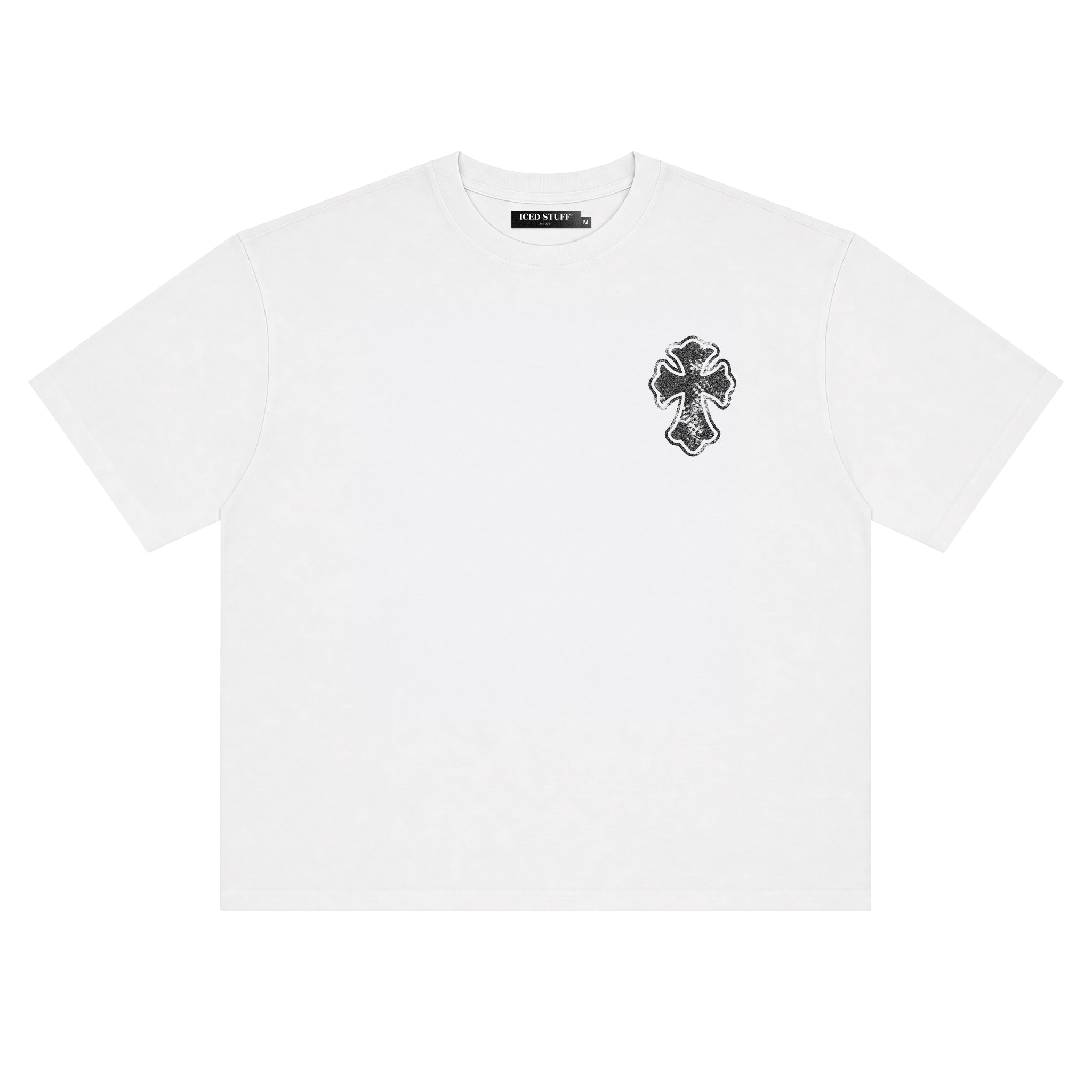 IS Gothic Cross White Boxy Fit T-Shirt