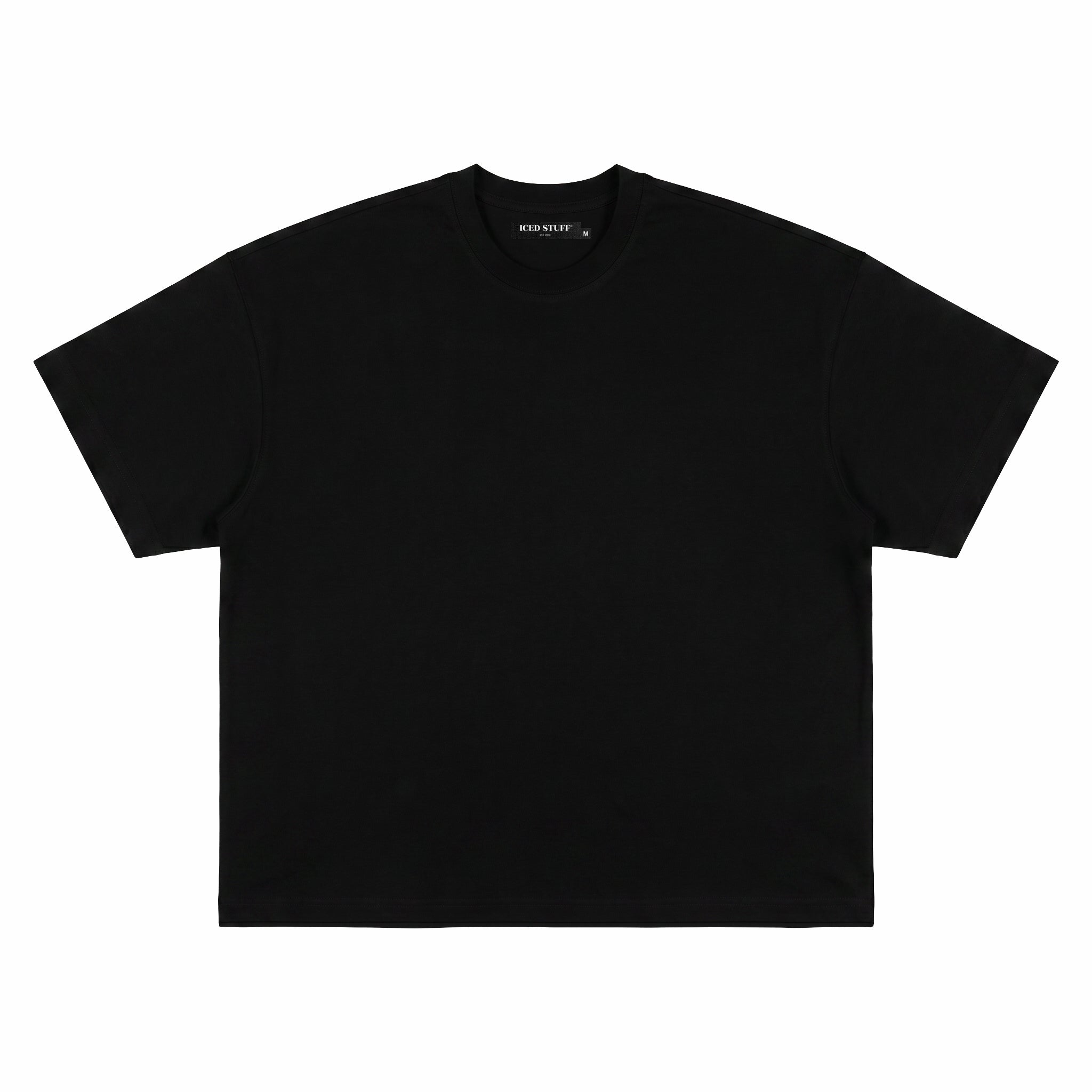 I$ Leather Print Black Boxy Fit T-Shirt