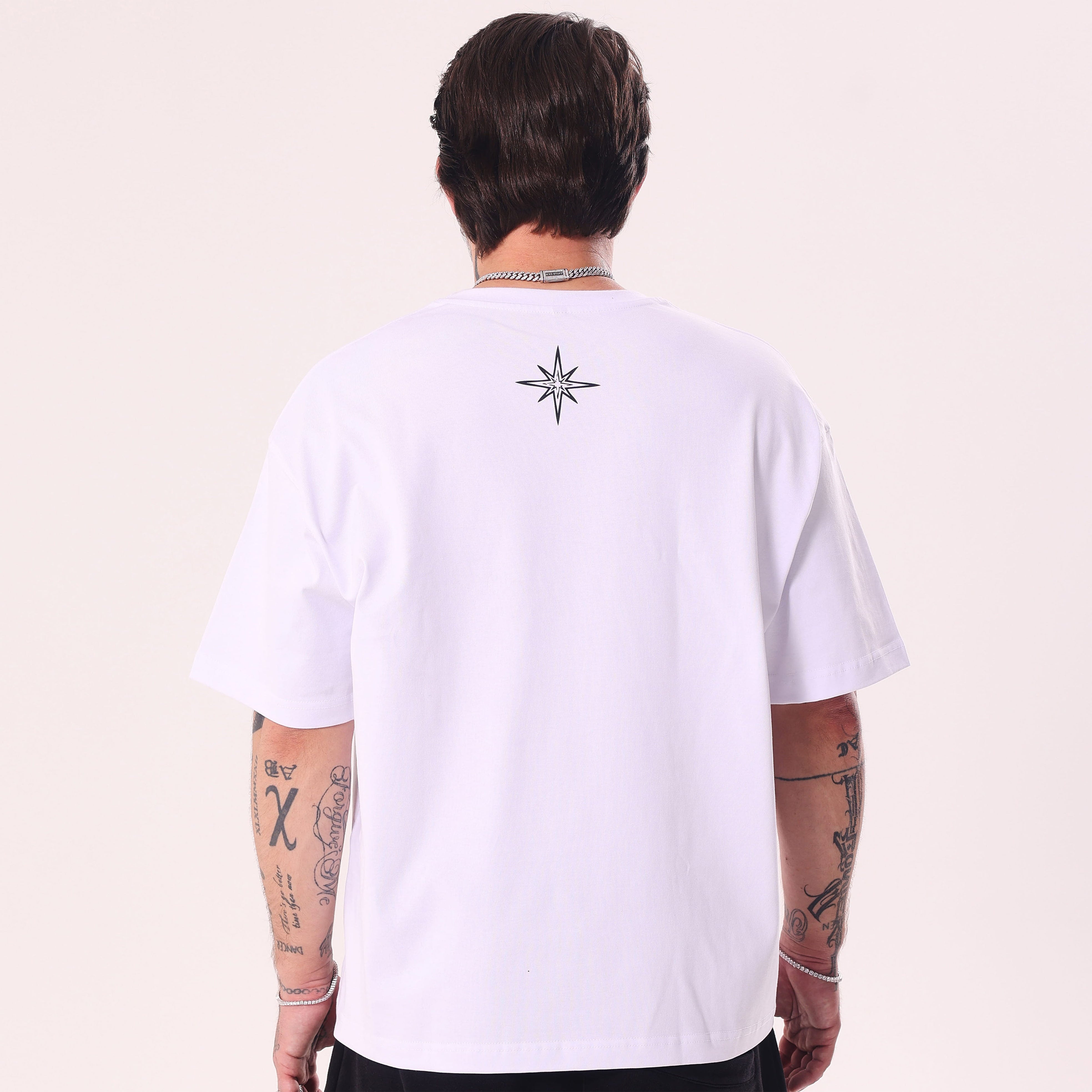 Welcome to ICED STUFF White Boxy Fit T-Shirt