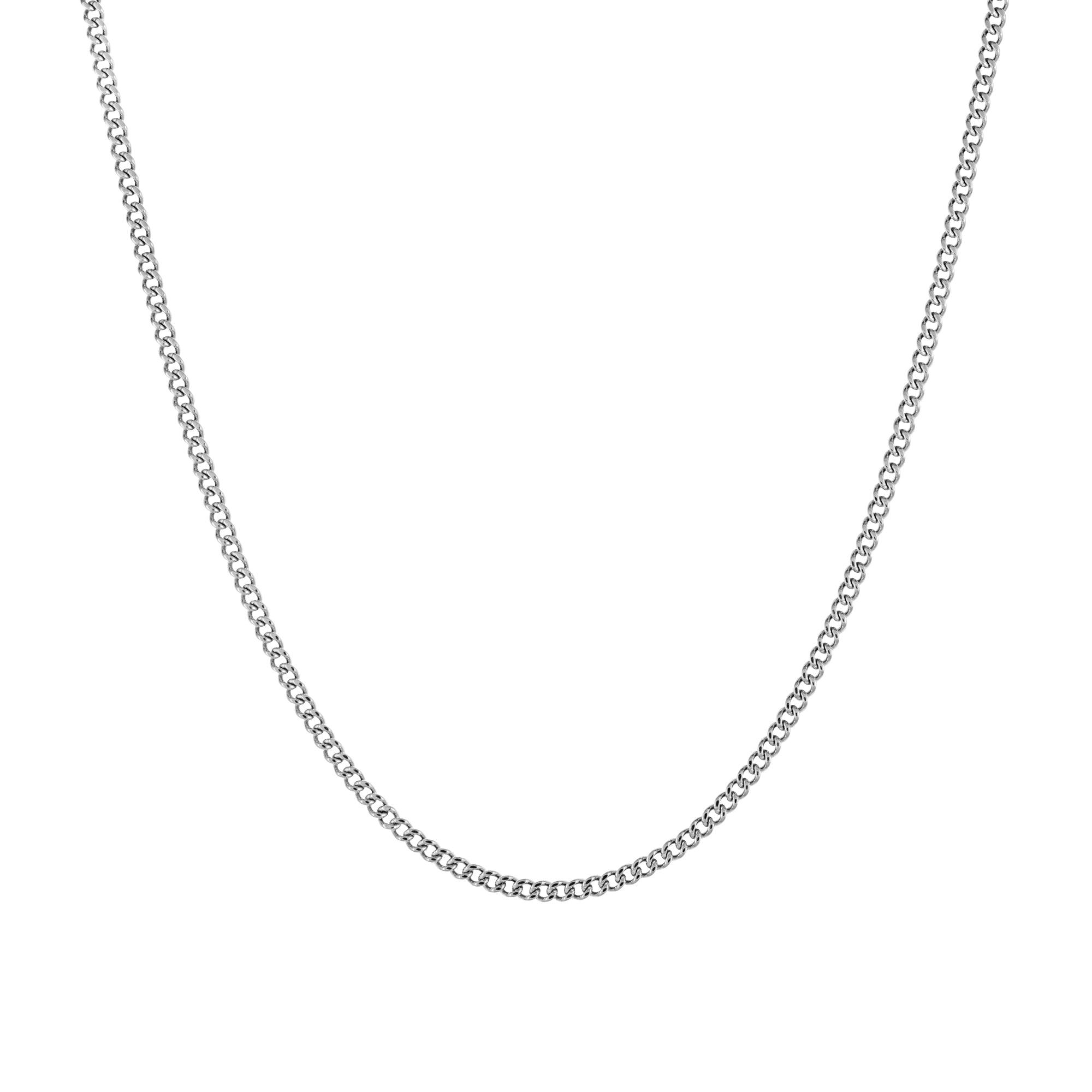 Curb Cuban Link 2mm Chain White Gold