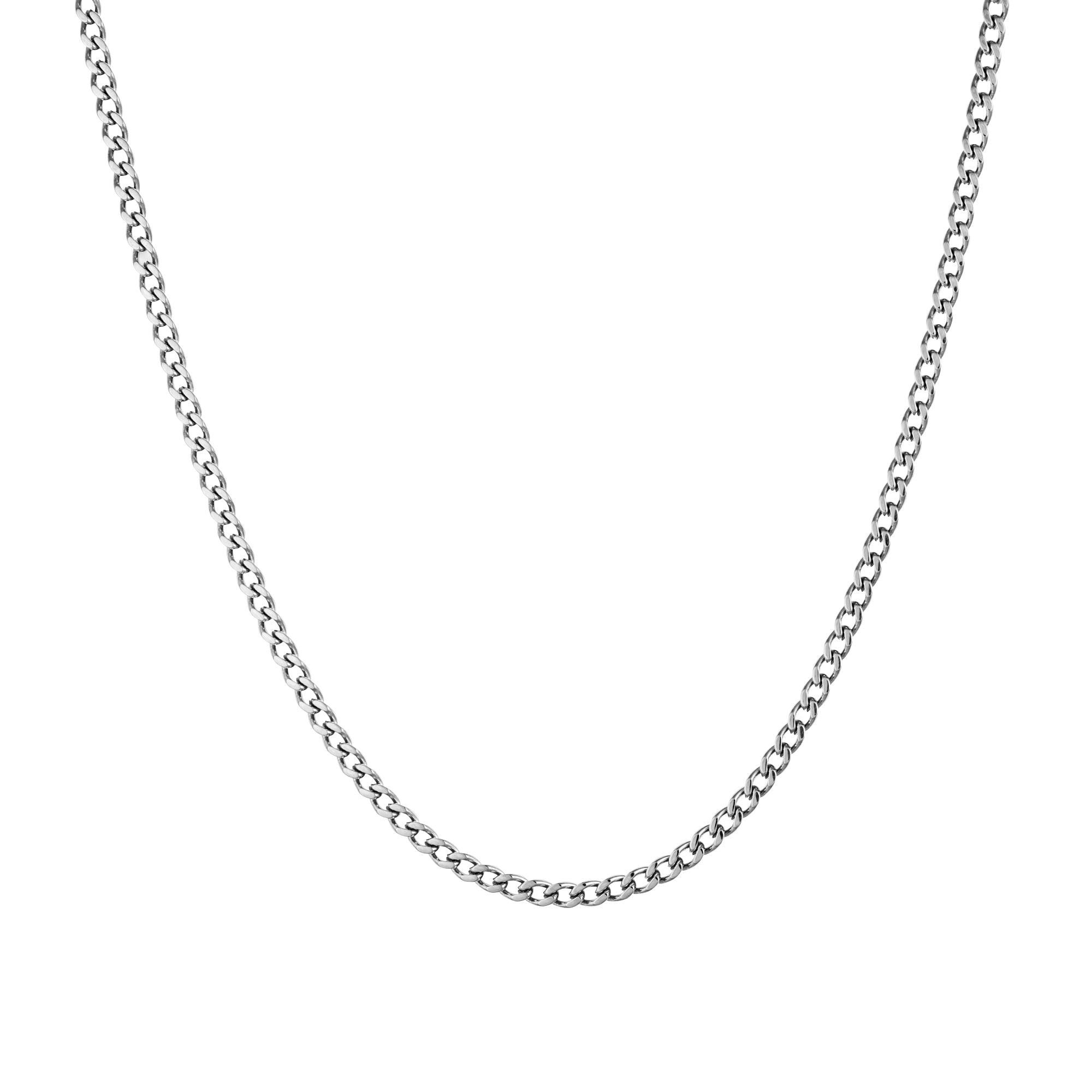 Curb Cuban Link 3mm Chain White Gold