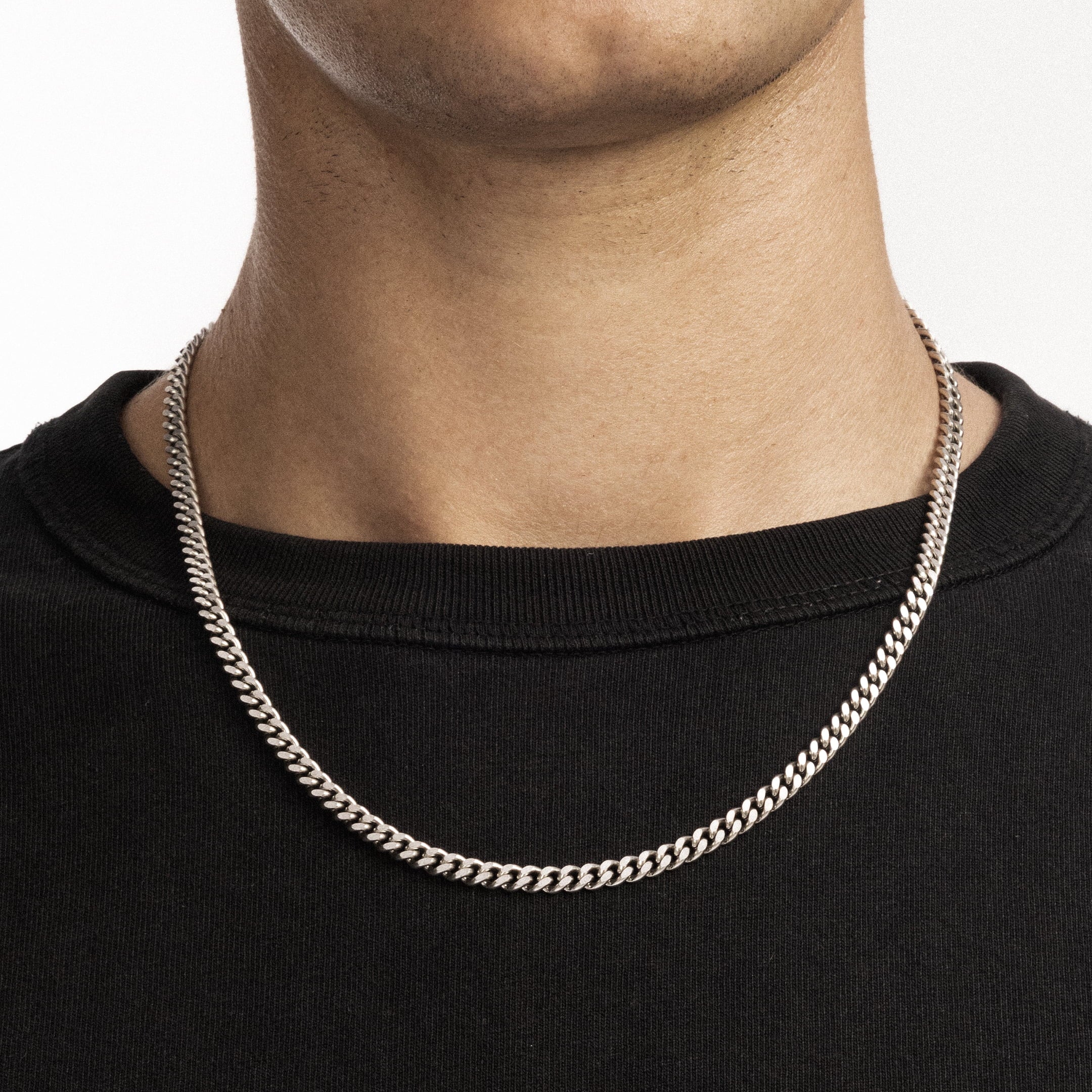 Curb Cuban Link 5mm RAW Chain White Gold