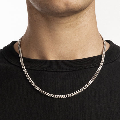 Curb Cuban Link 5mm RAW Chain White Gold