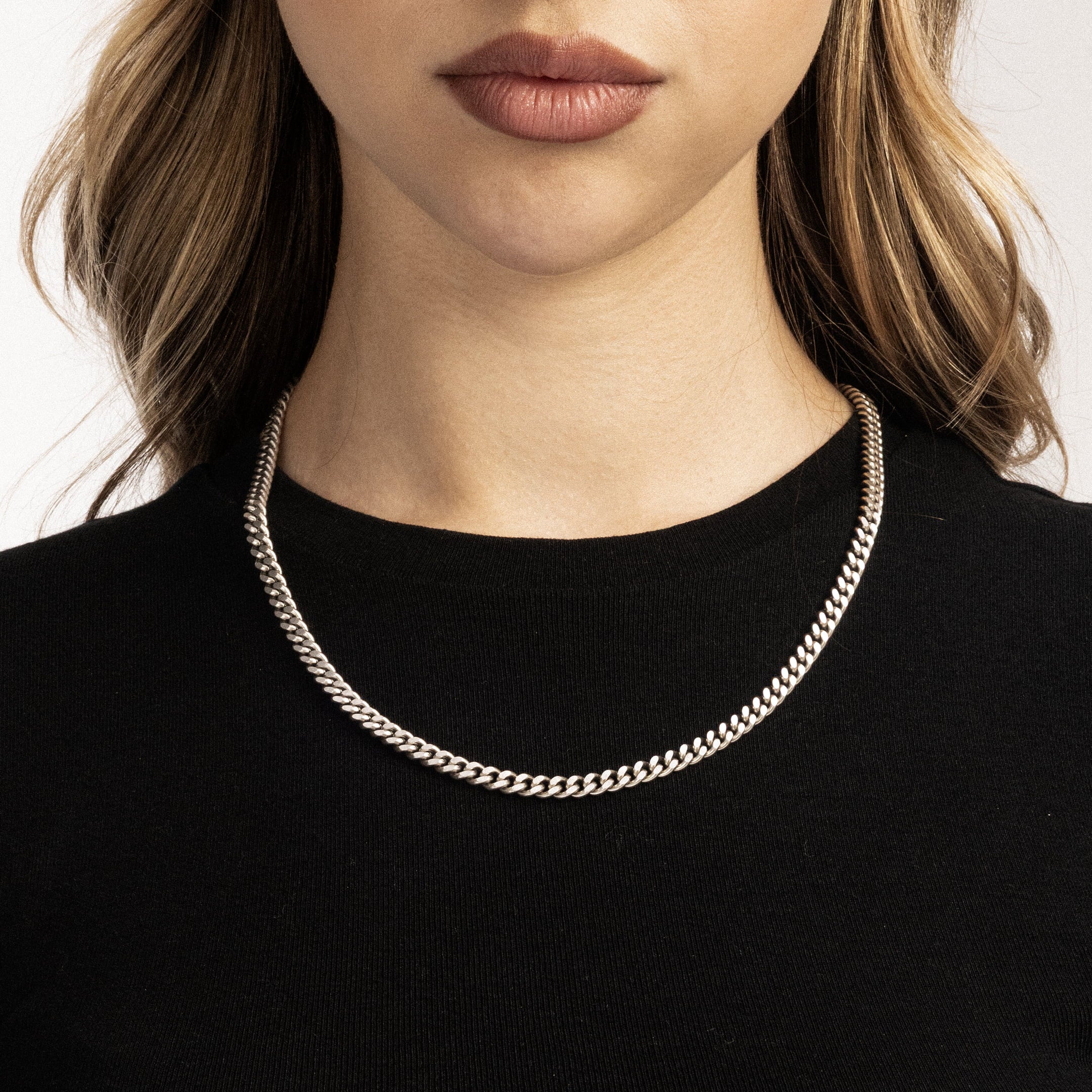 Curb Cuban Link 5mm RAW Chain White Gold