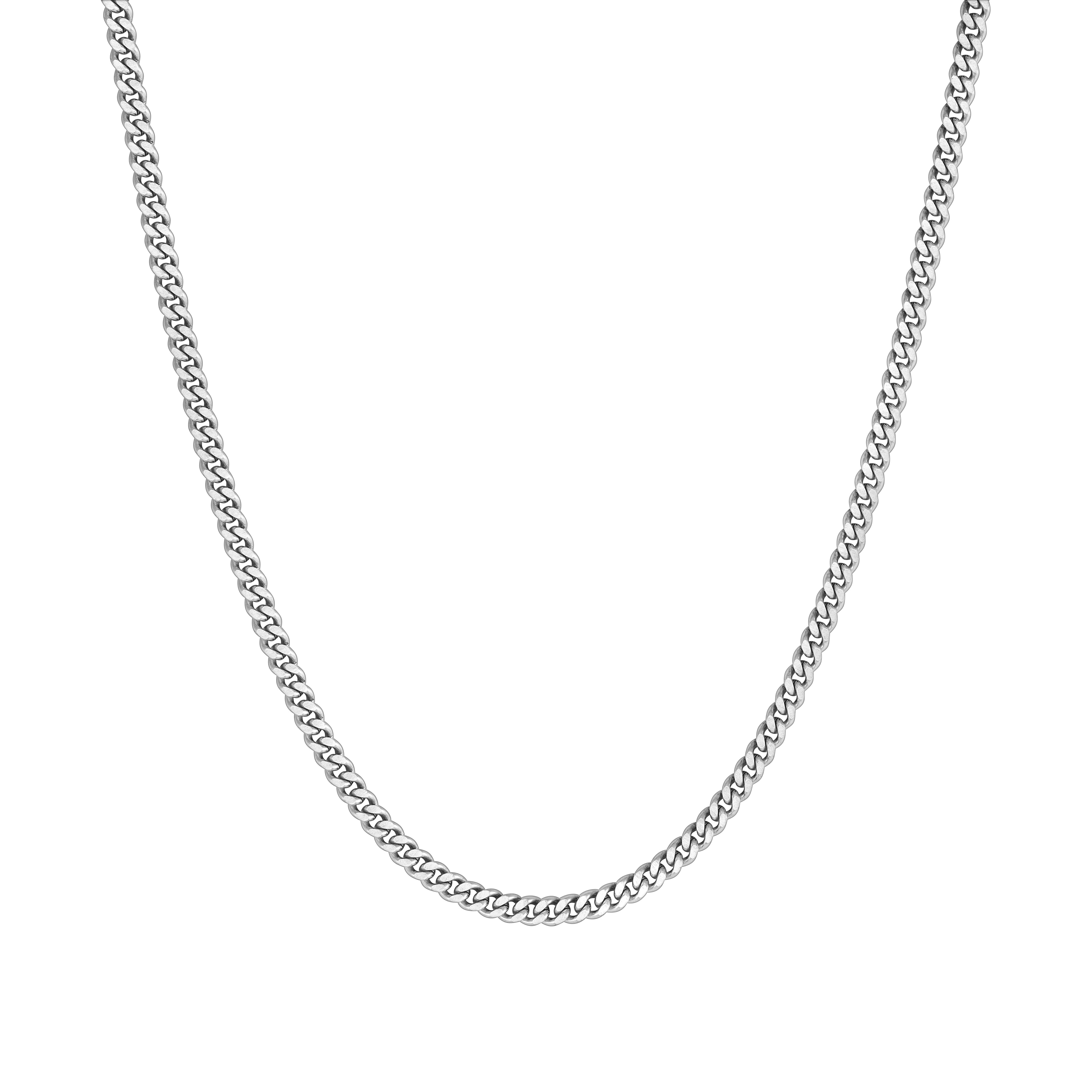 Curb Cuban Link 5mm RAW Chain White Gold
