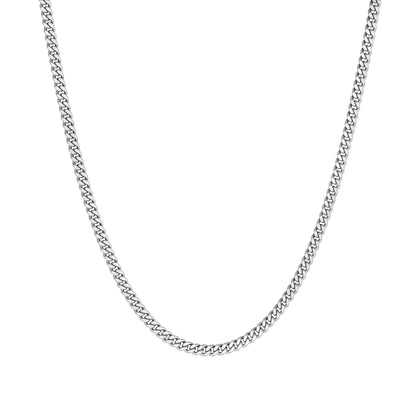 Curb Cuban Link 5mm RAW Chain White Gold