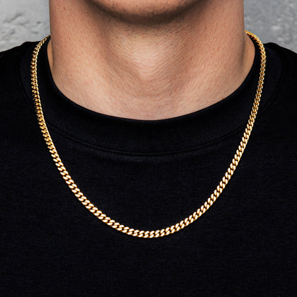 Curb Cuban Link Chain 5mm Gold