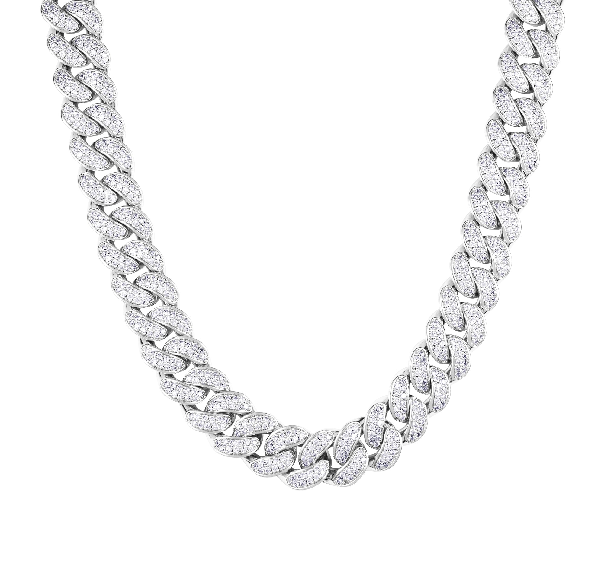 Diamond Cuban Link 12mm Chain White Gold