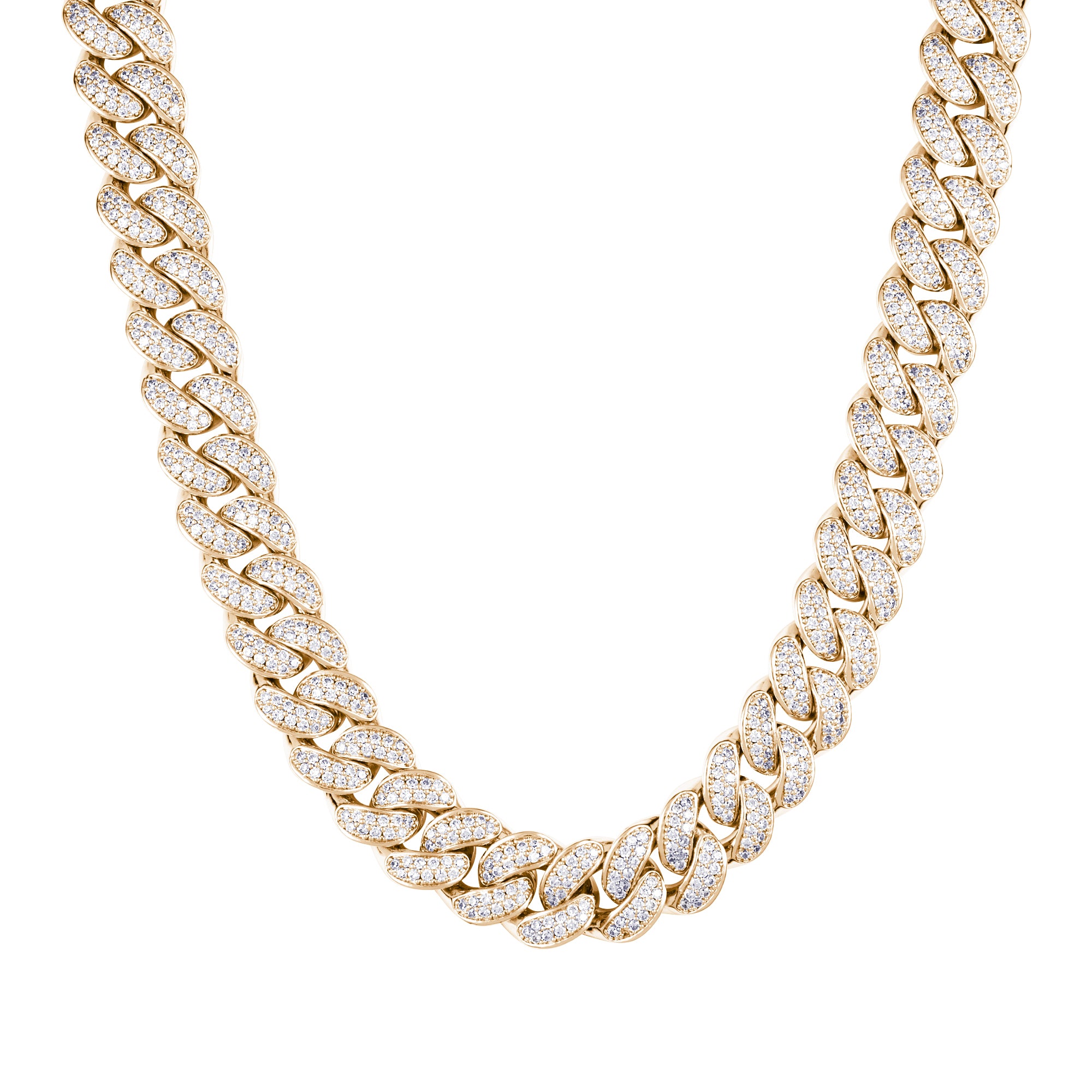 Diamond Cuban Link 12mm Chain Gold