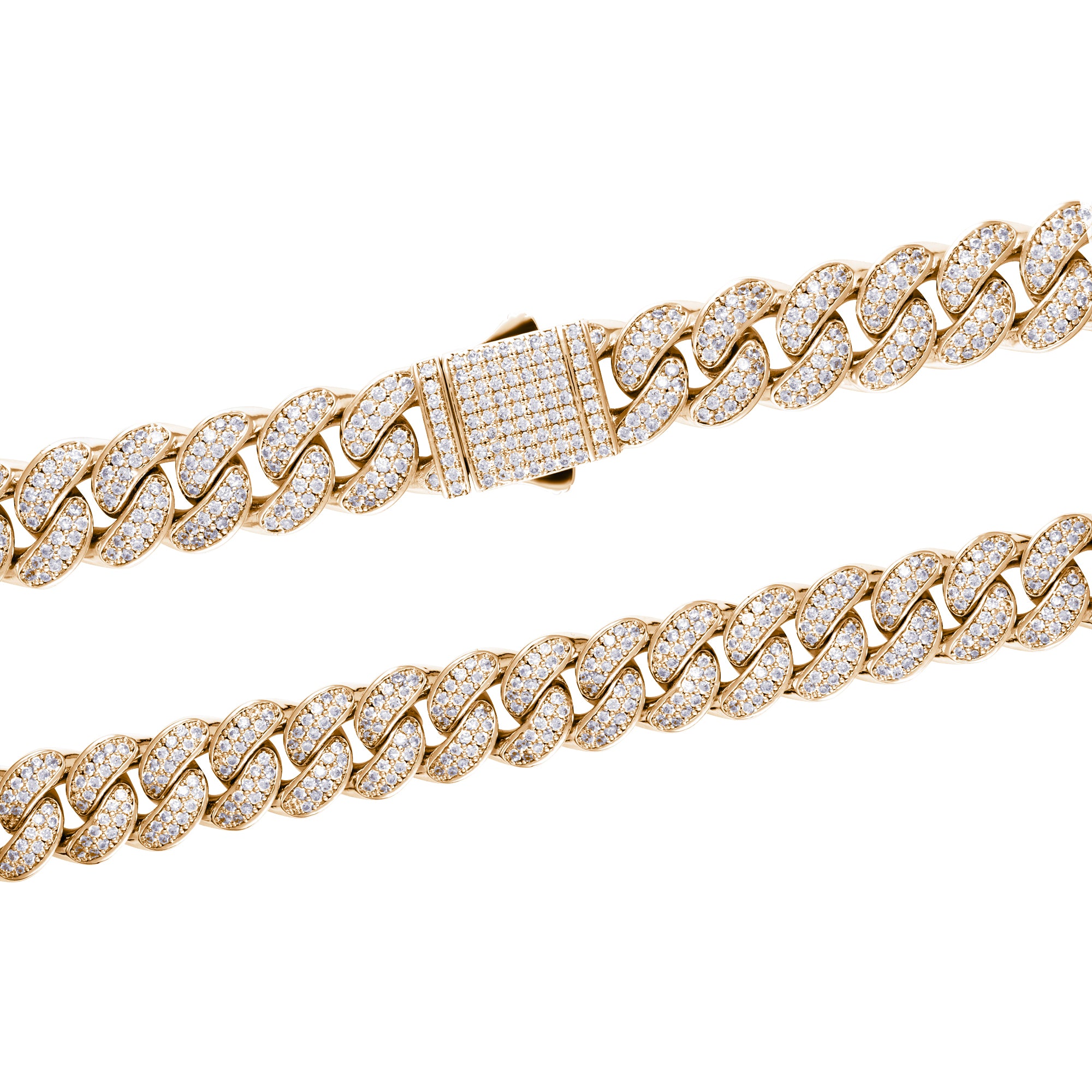 Diamond Cuban Link 12mm Chain Gold