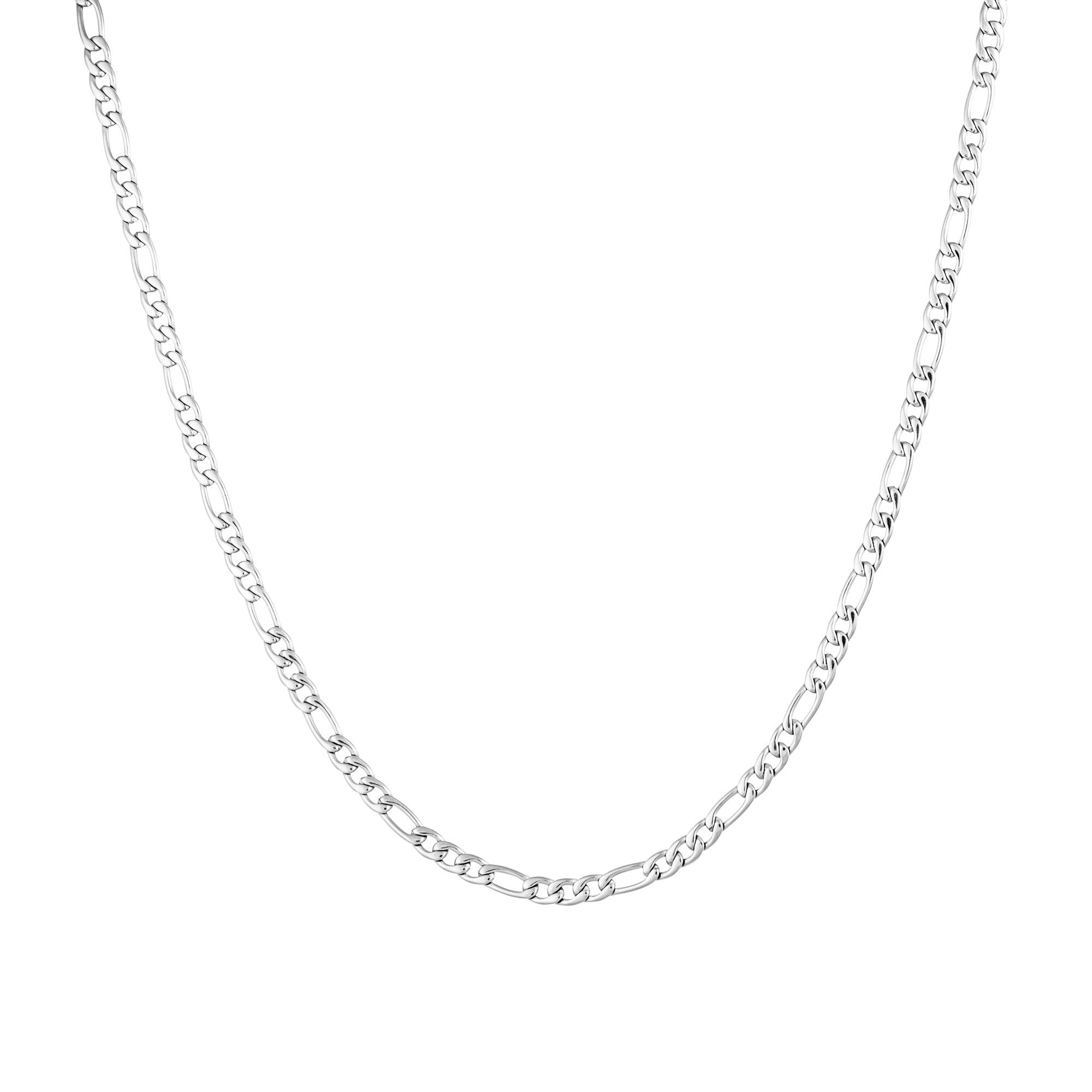 Figaro 3mm Chain White Gold