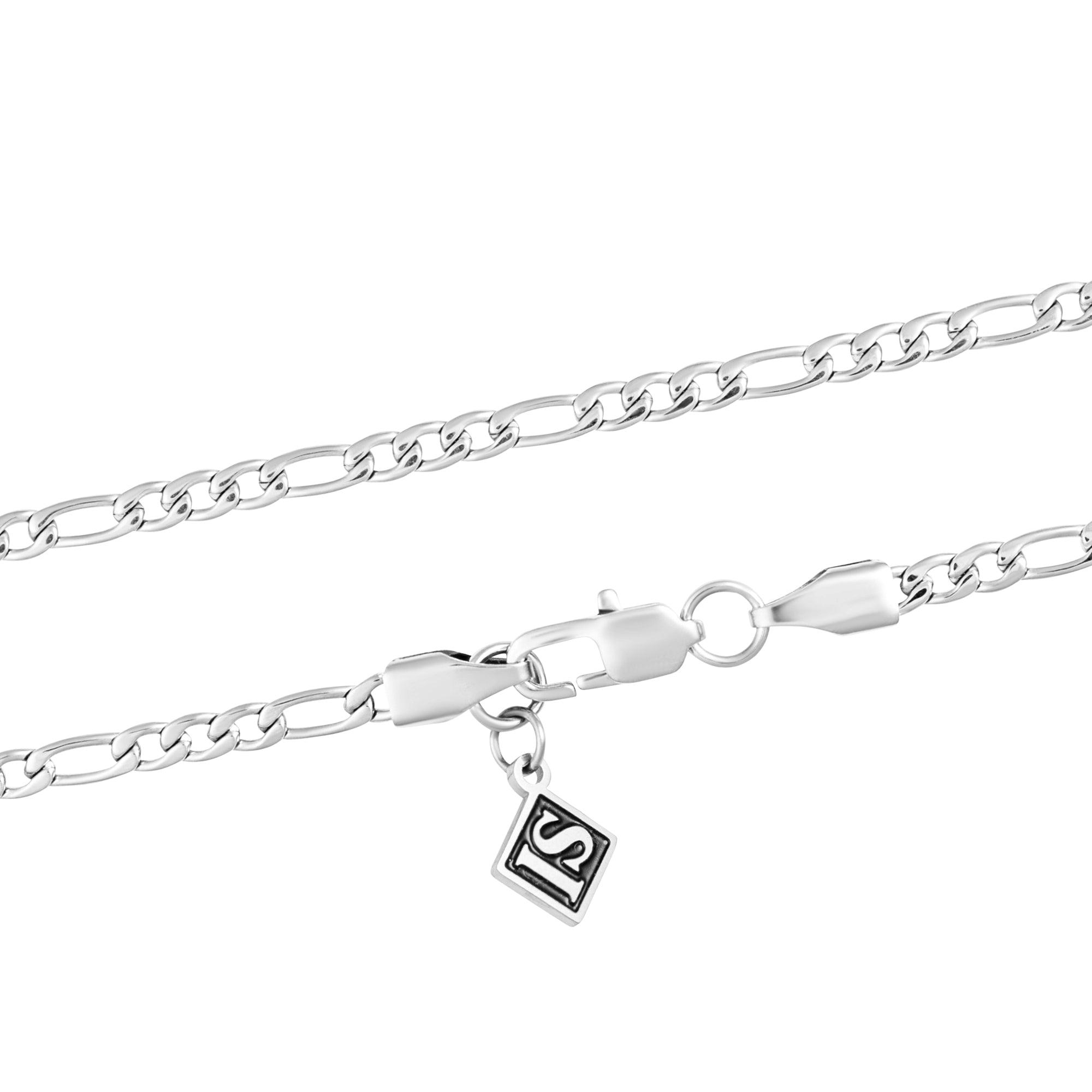 Figaro 3mm Chain White Gold