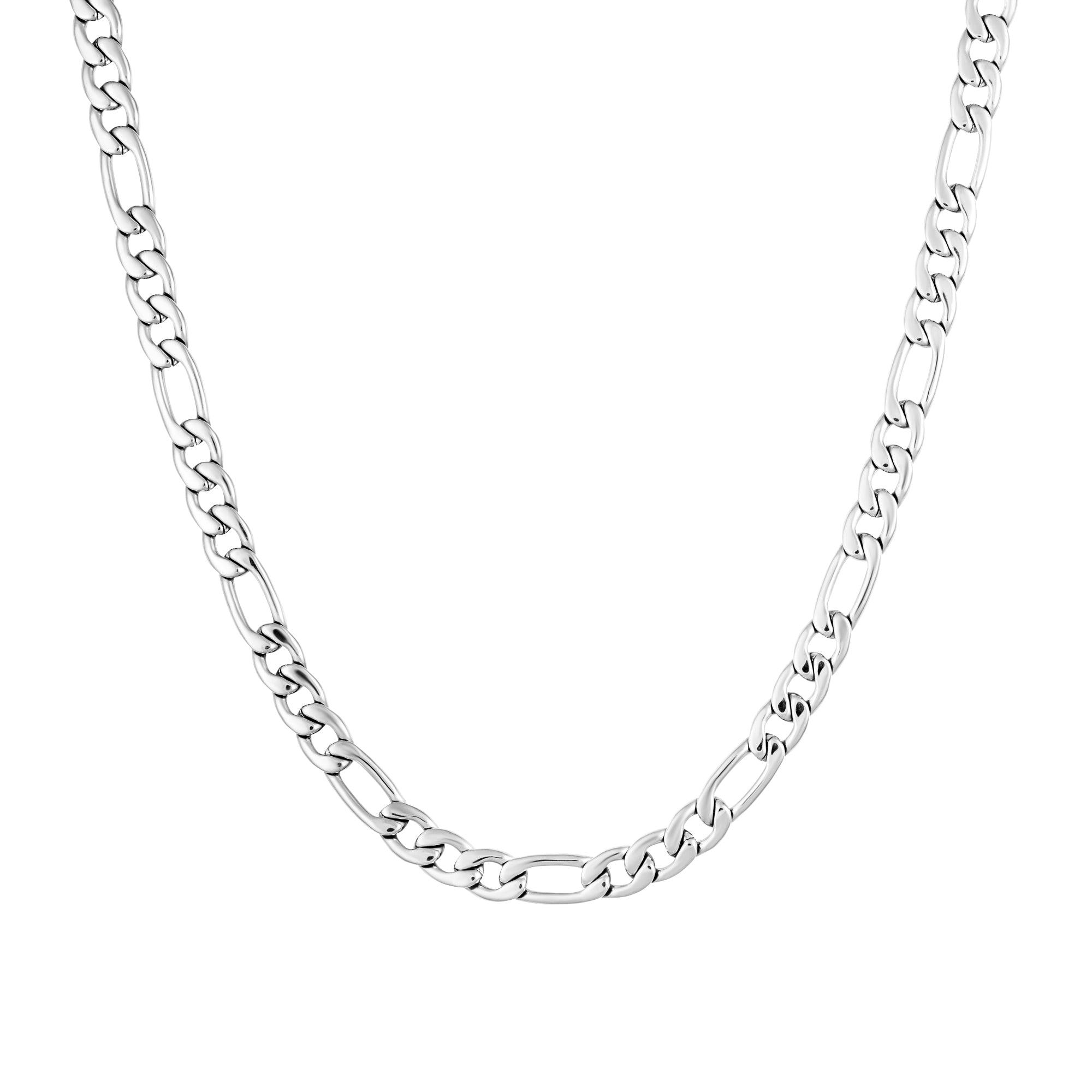 Figaro 5mm Chain White Gold