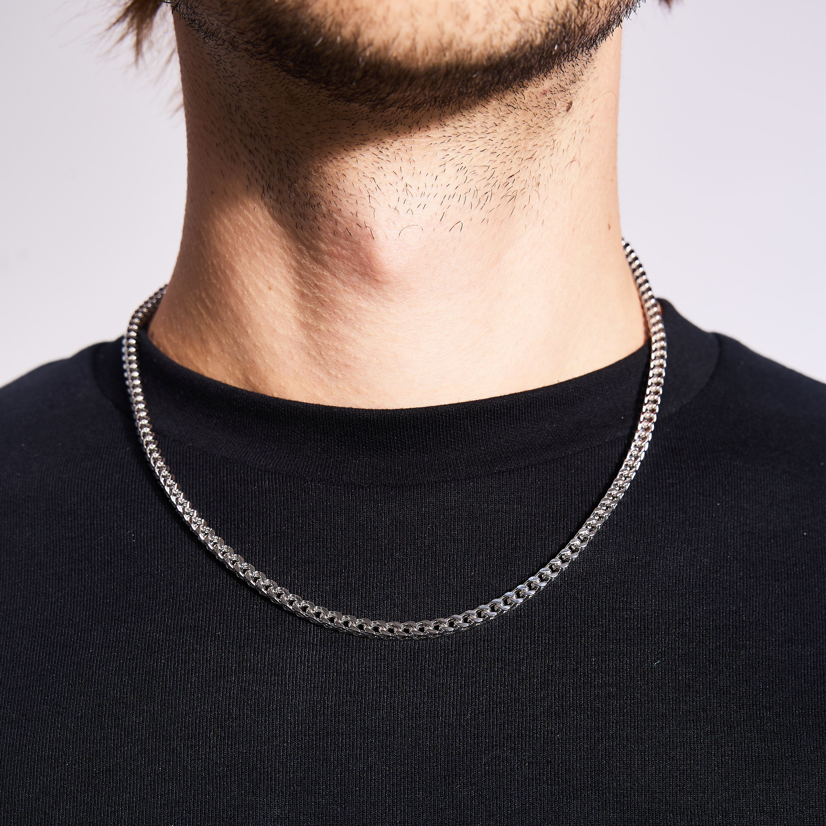 Franco Chain 4mm White Gold