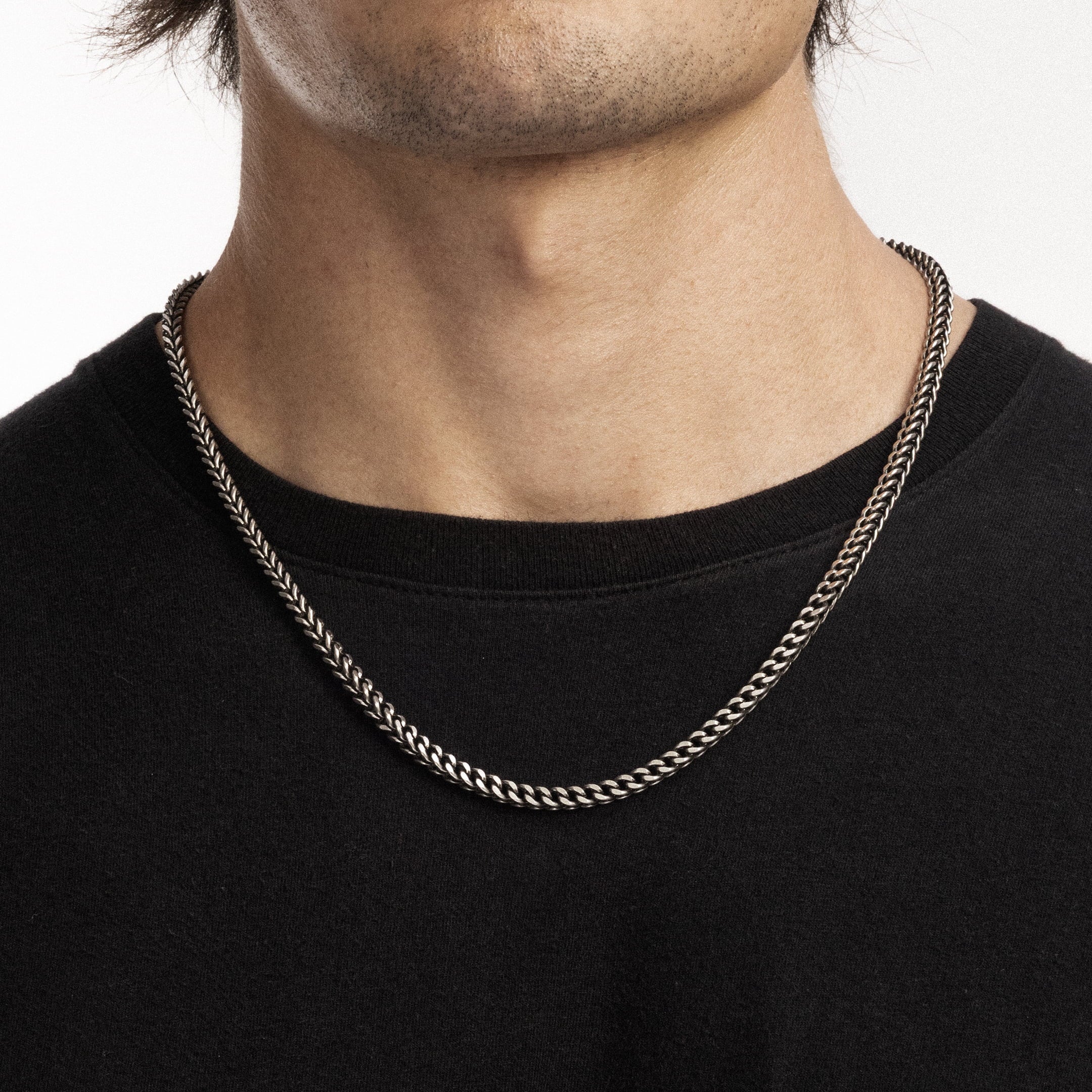 Franco 4mm RAW Chain White Gold