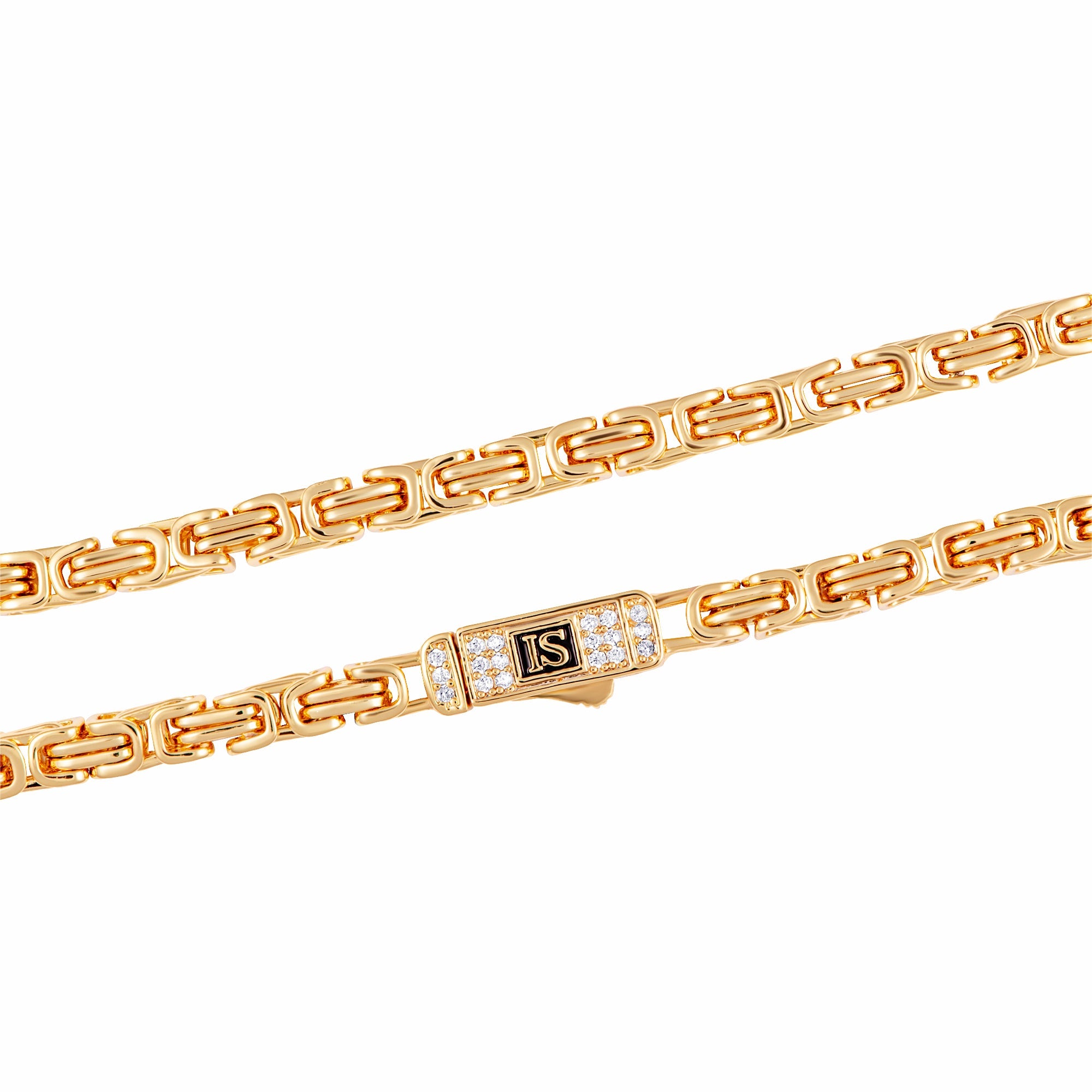 Chaîne royale en or avec fermoir diamant de 4 mm