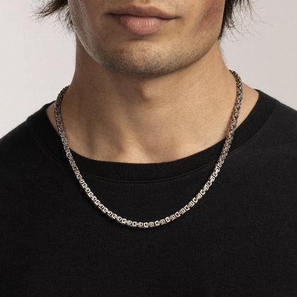 Byzantine 4mm RAW Chain White Gold