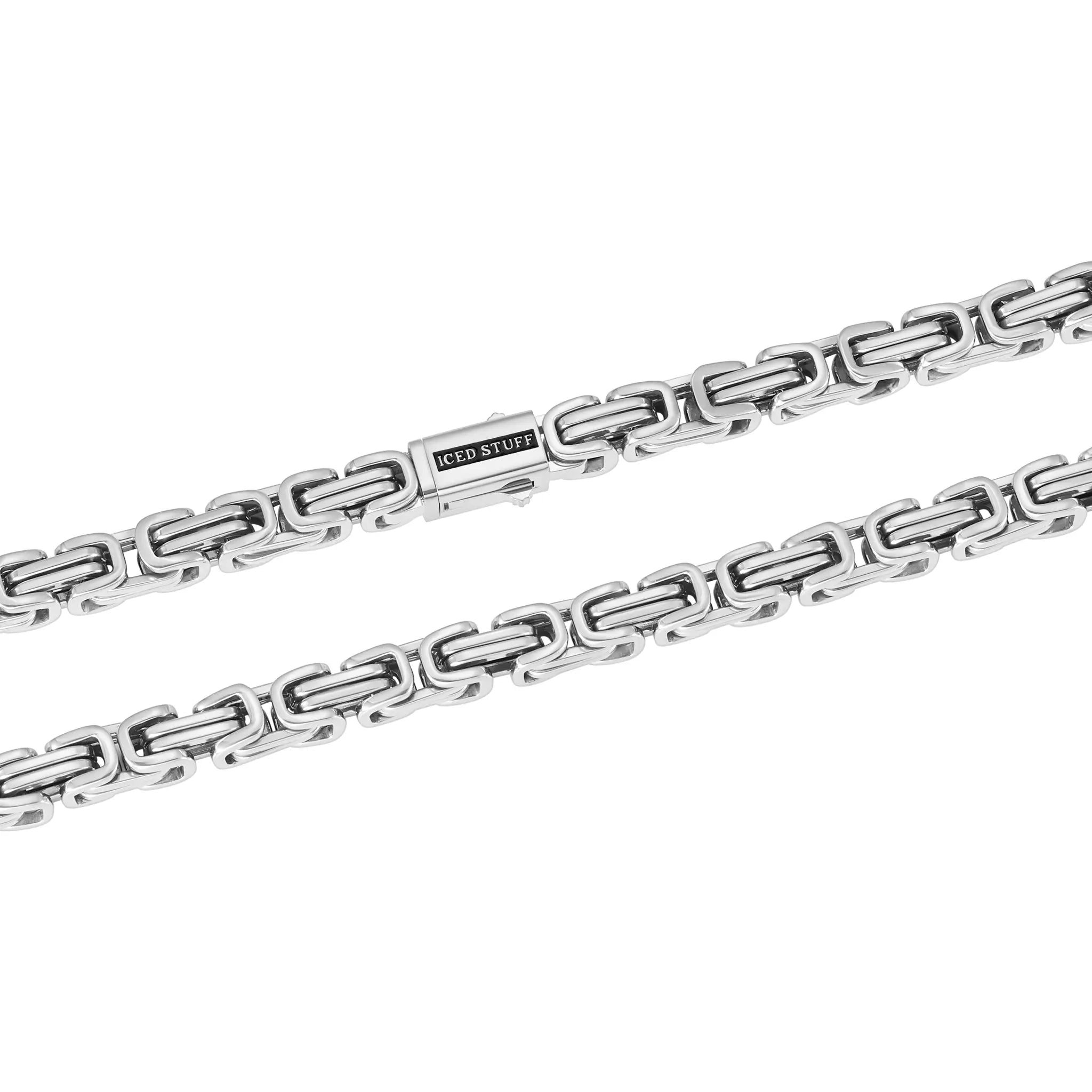 Byzantine Chain 7mm White Gold
