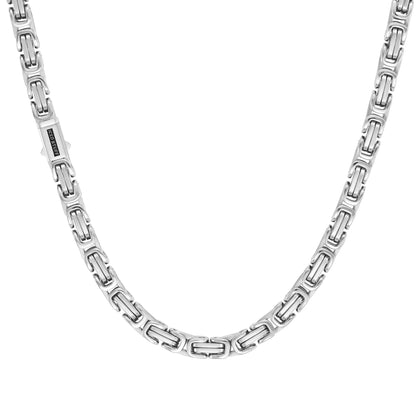 Byzantine Chain 8mm White Gold