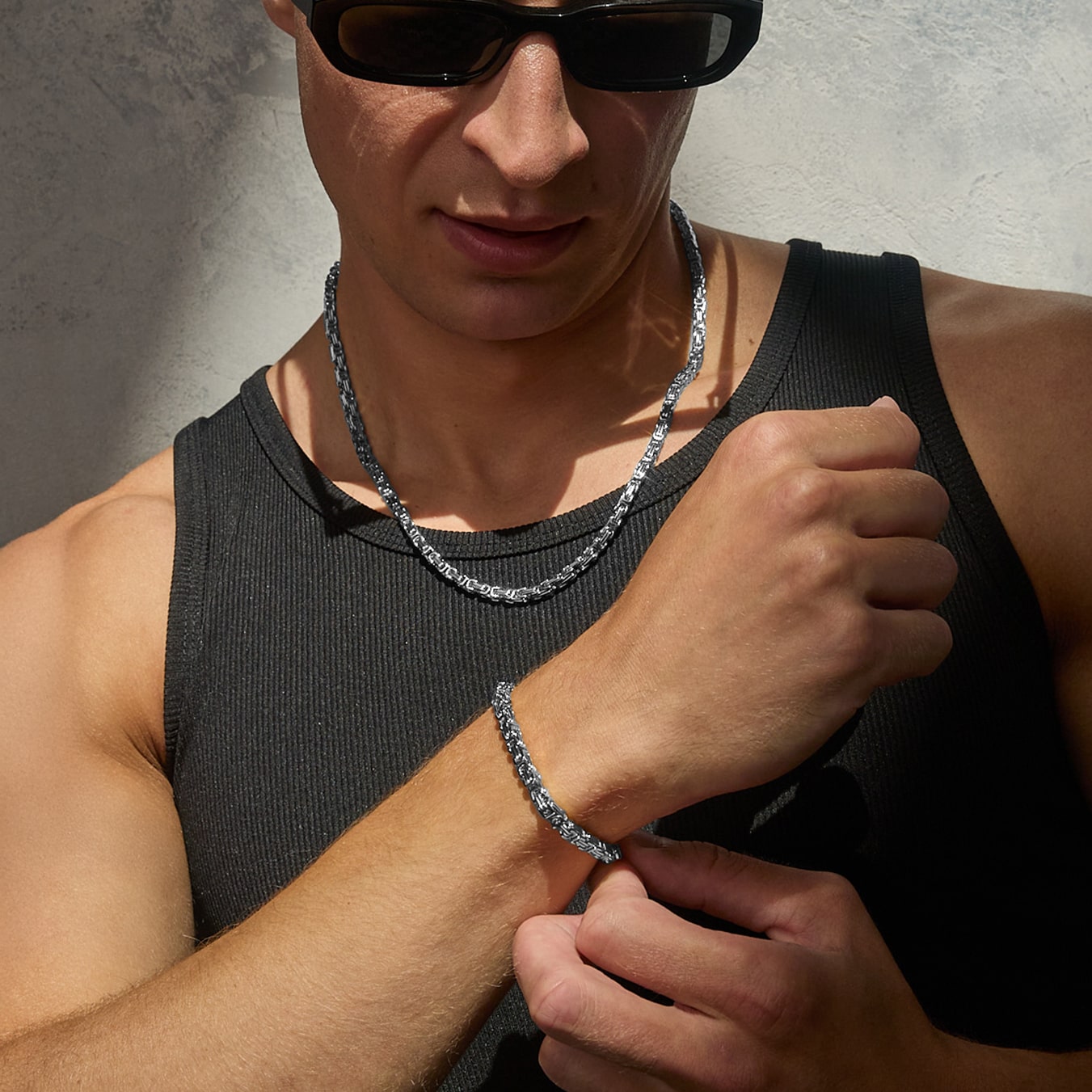 Byzantine Chain 4mm White Gold