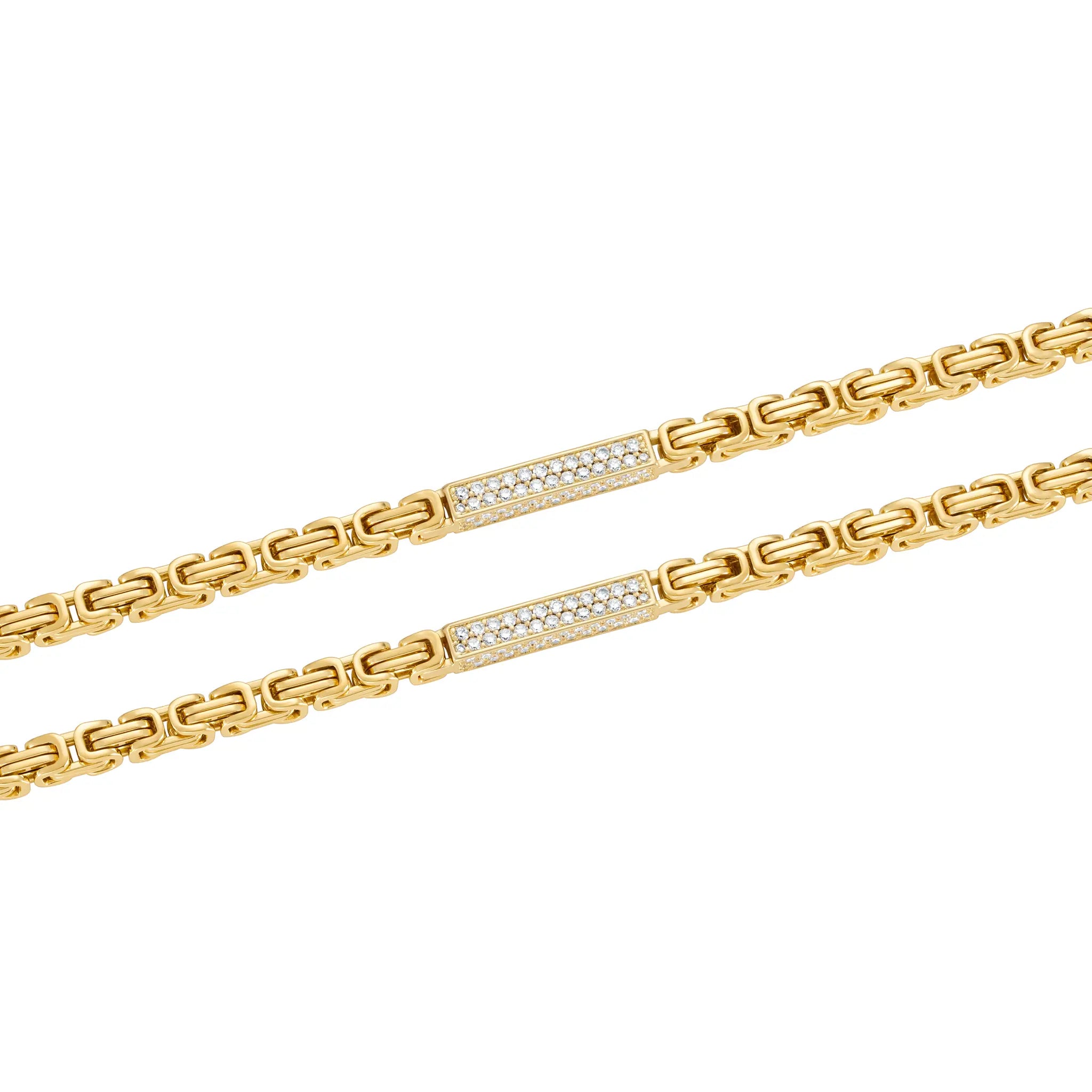 Byzantine Iced Chain 4mm Gold