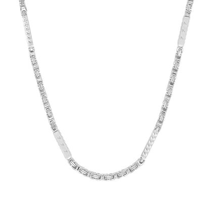 Lucky 777 Byzantine Chain 4mm White Gold