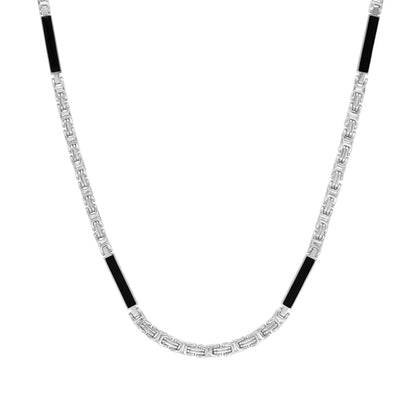 Byzantine Onyx Chain 4mm White Gold