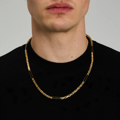 Byzantine Onyx Chain 4mm Gold